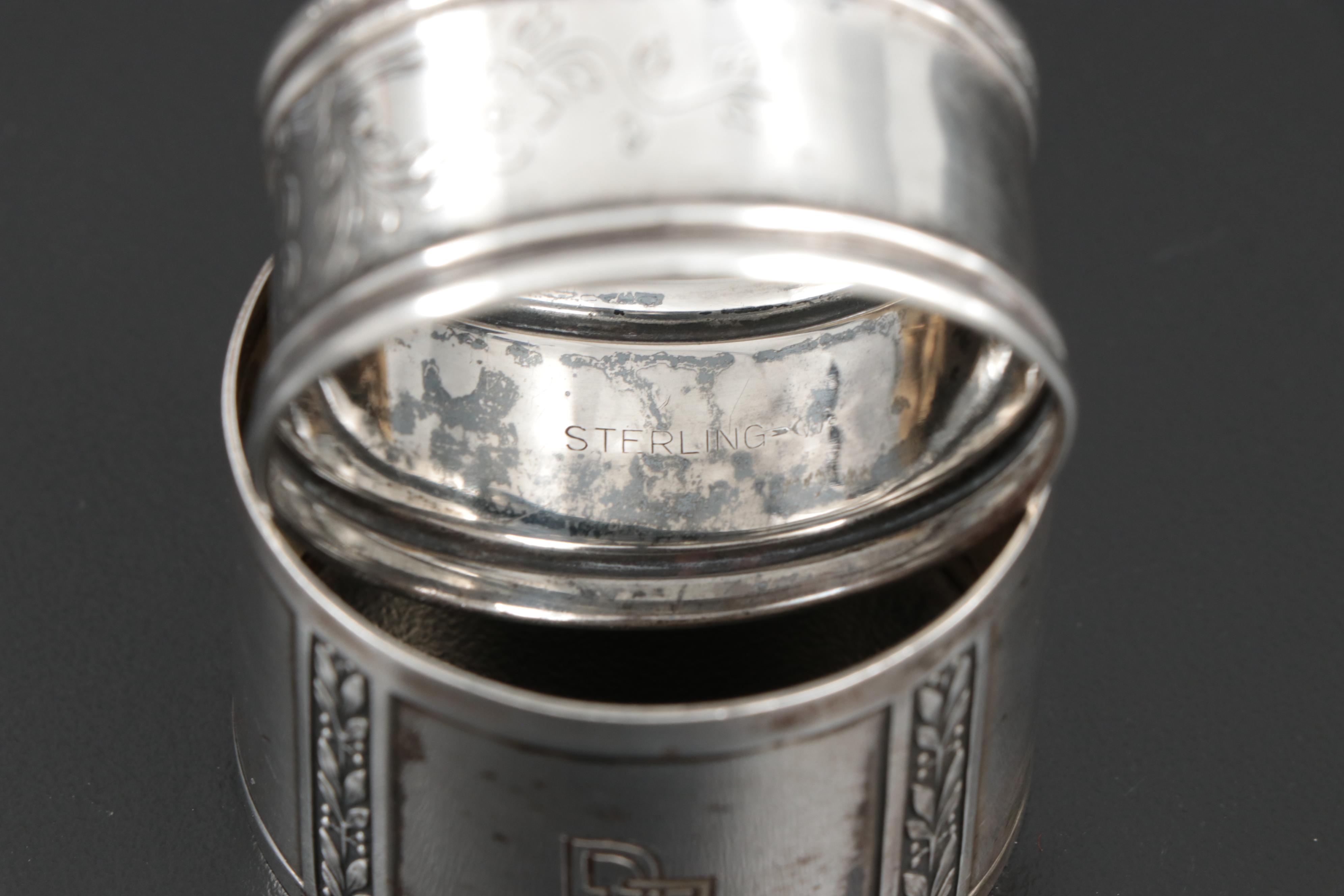 Baldwin & Miller Weighted Sterling Silver Candlestick with Napkin Rings