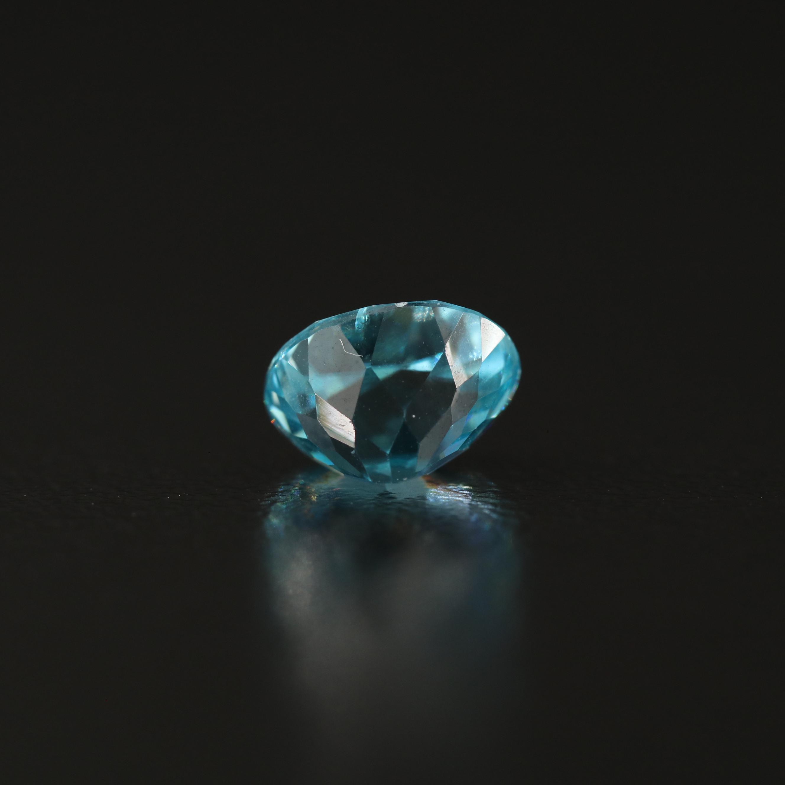 Loose 3.36 CT Oval Faceted Zircon