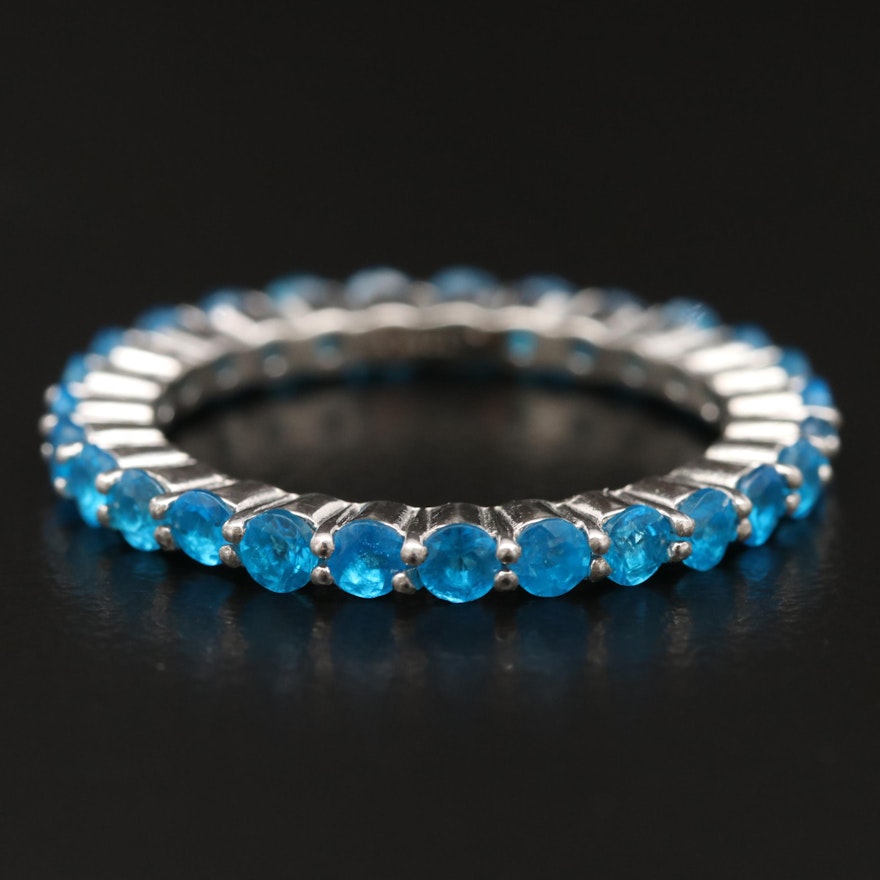 Sterling Silver Apatite Eternity Band