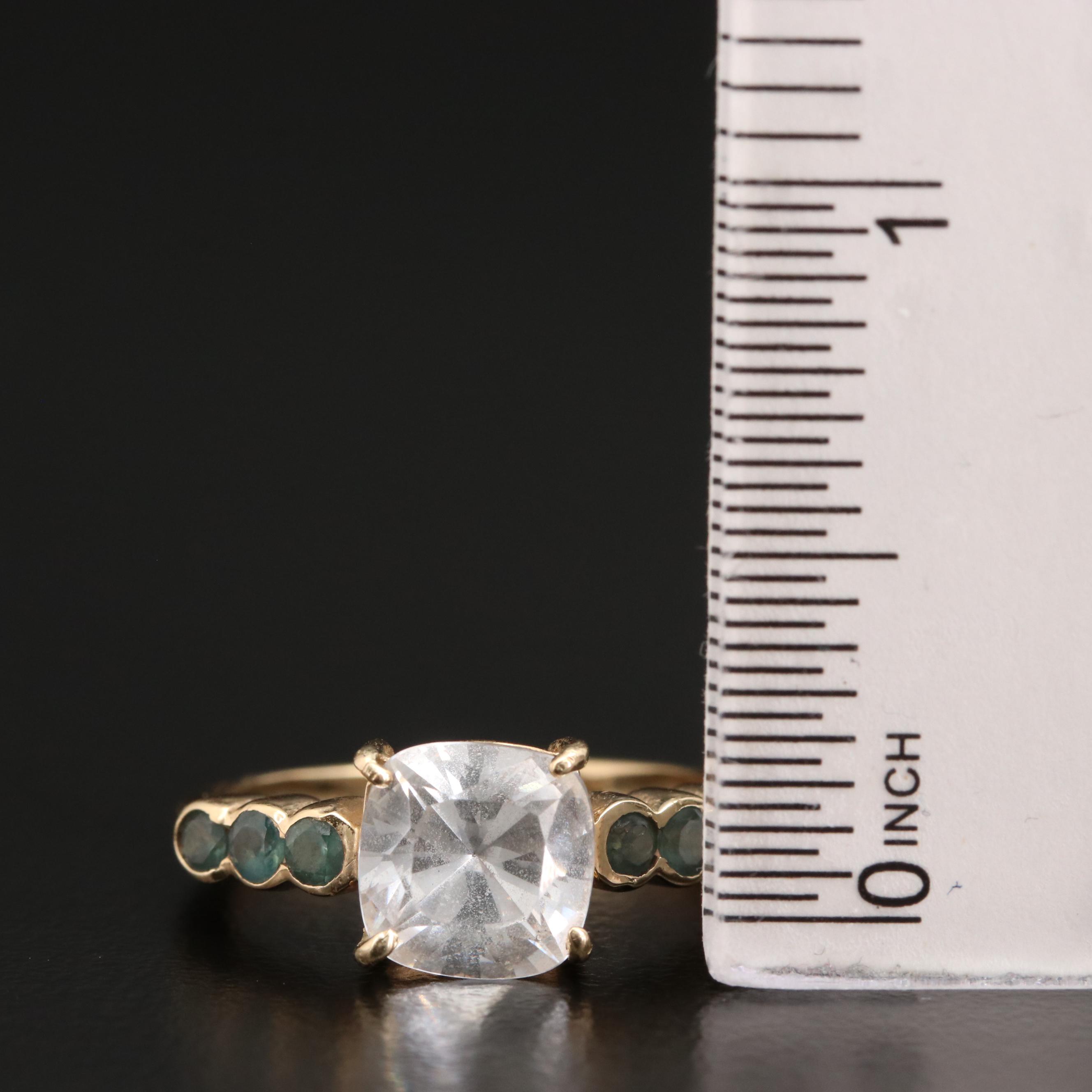 14K Gadolinium Gallium Garnet and Alexandrite Ring