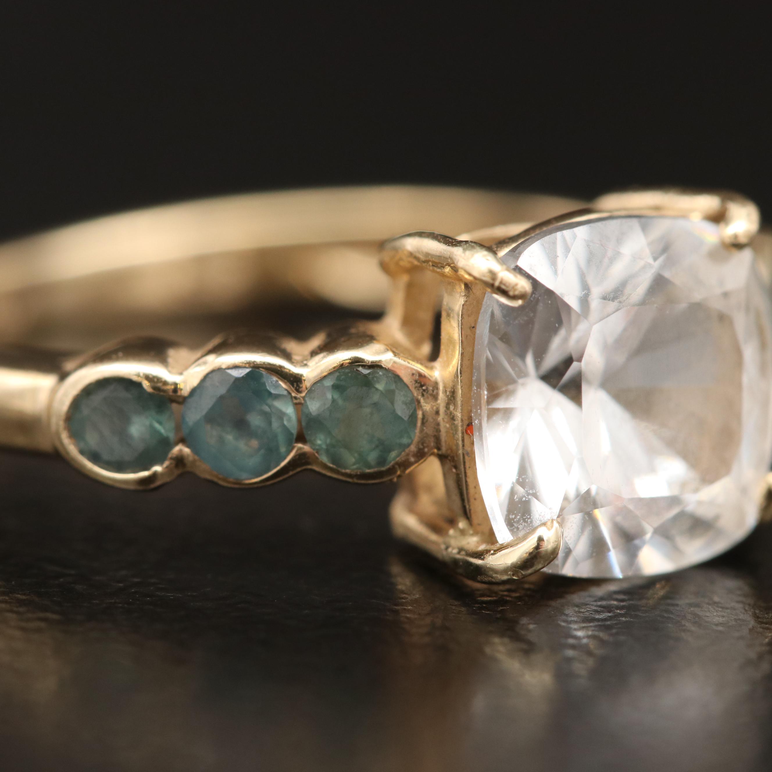 14K Gadolinium Gallium Garnet and Alexandrite Ring