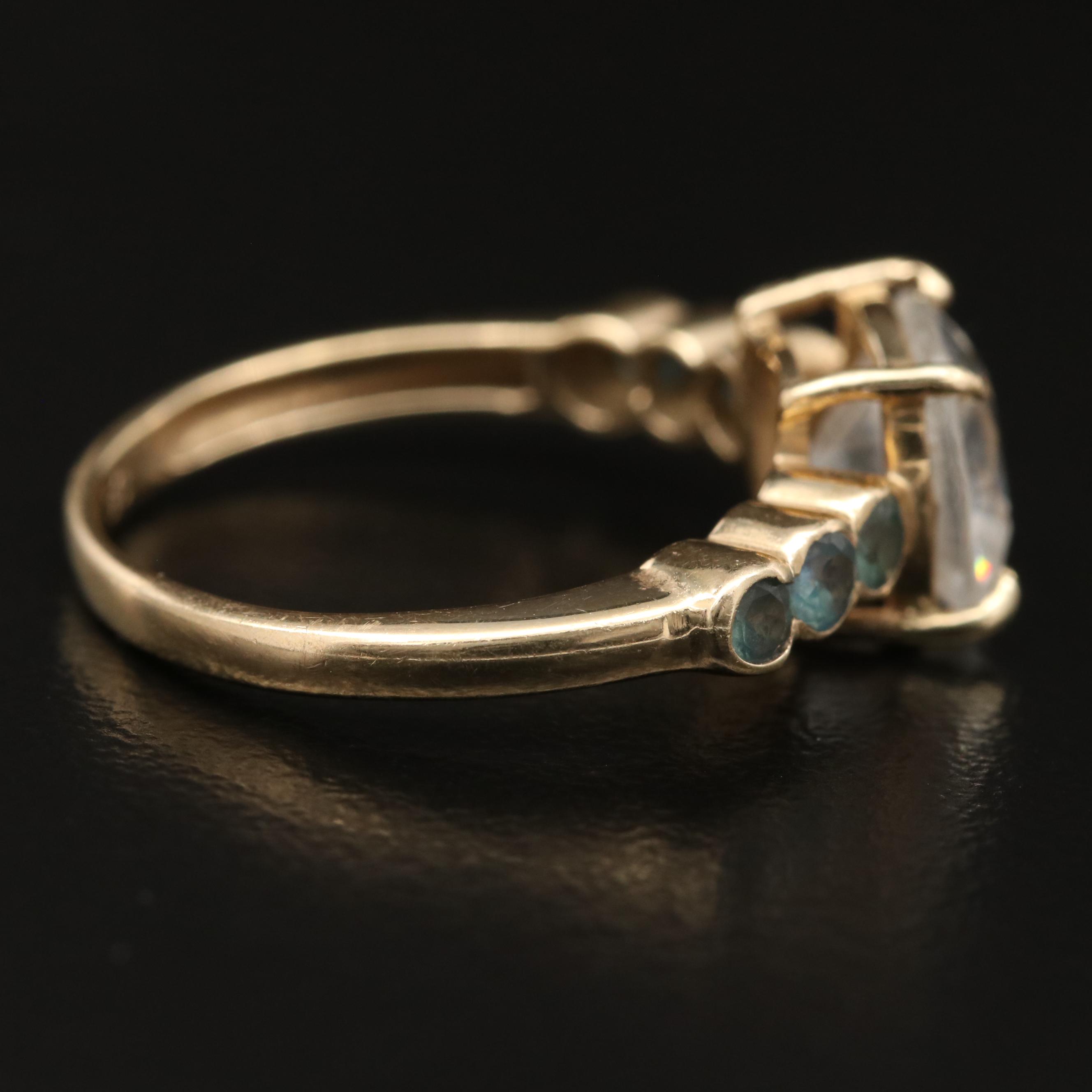 14K Gadolinium Gallium Garnet and Alexandrite Ring