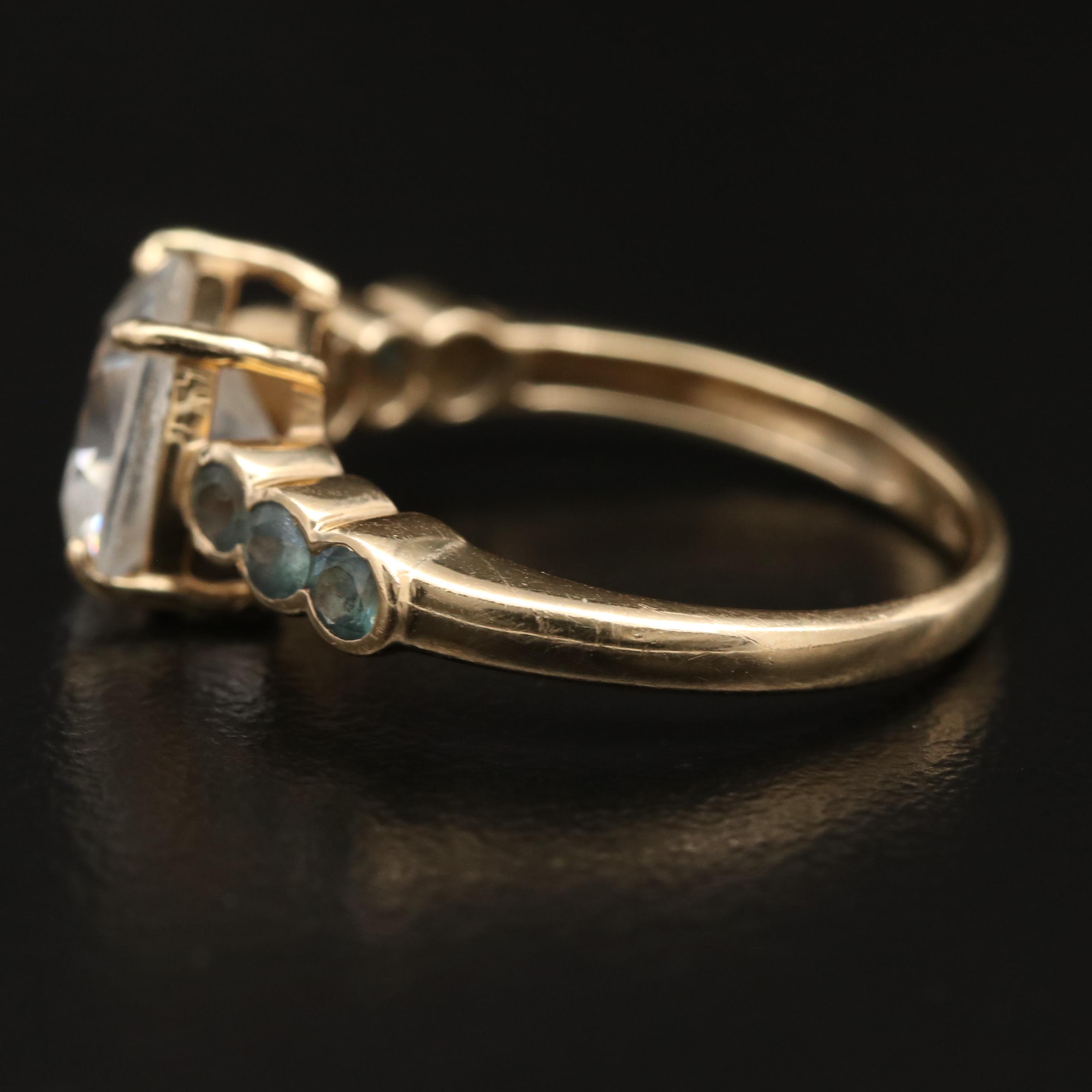 14K Gadolinium Gallium Garnet and Alexandrite Ring