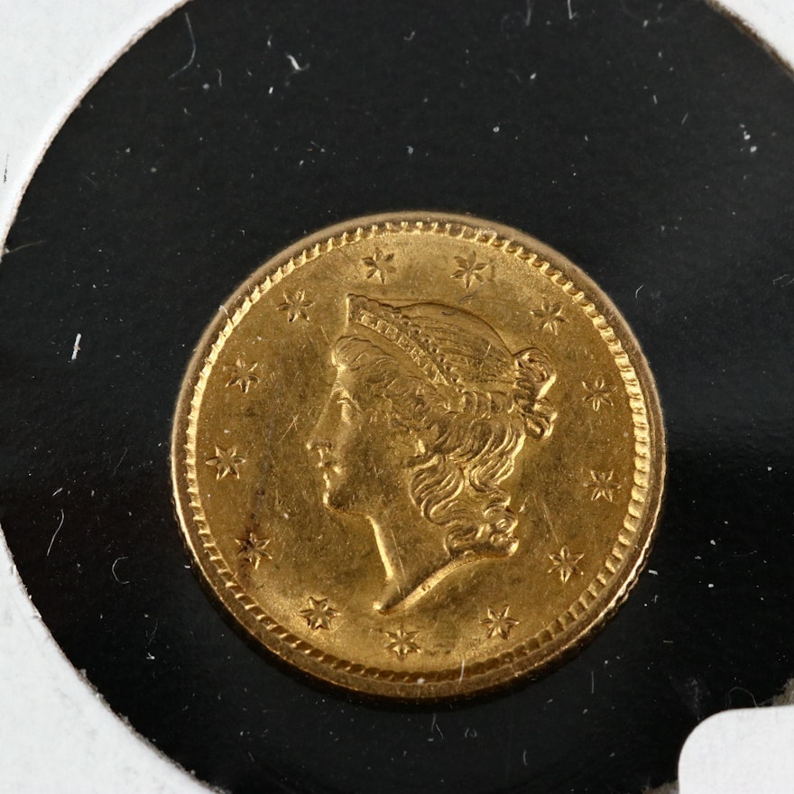 1853 Type I Liberty Head  $1 Gold Coin