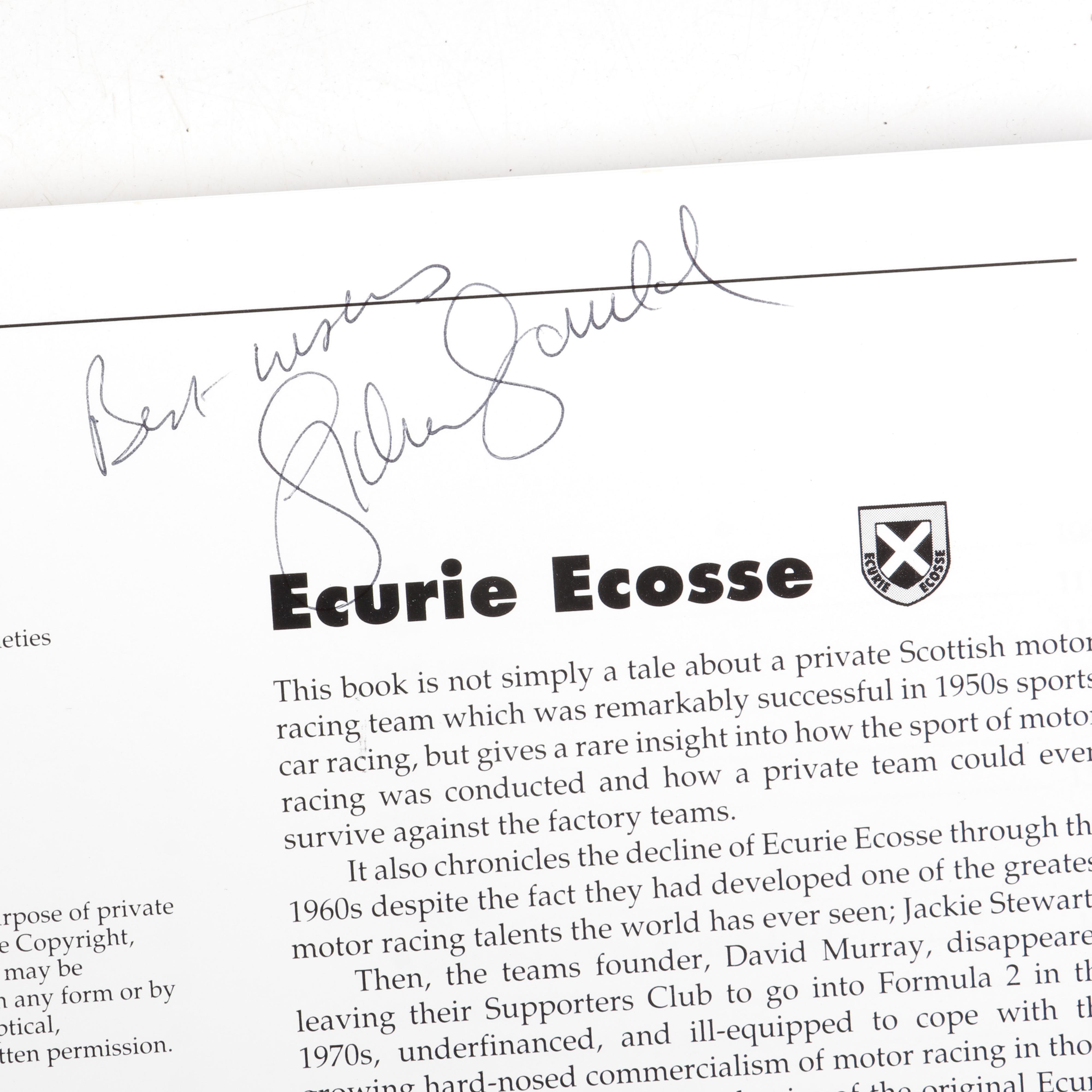 Signed First Edition "Ecurie Ecosse" with "Modena Racing Memories" by G. Gauld