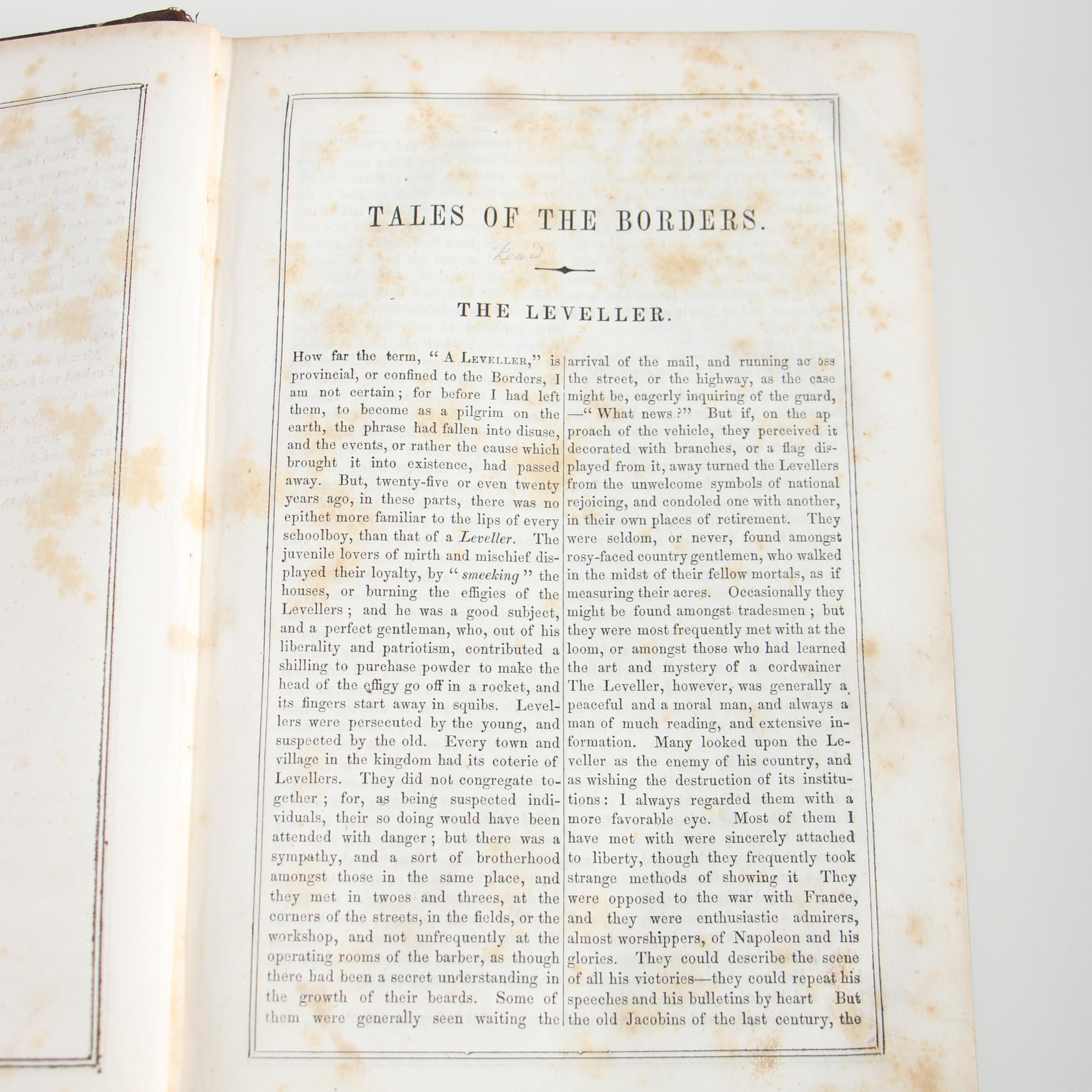 "Wilson's Tales of the Borders" Complete Five-Volume Set, 1848–1853