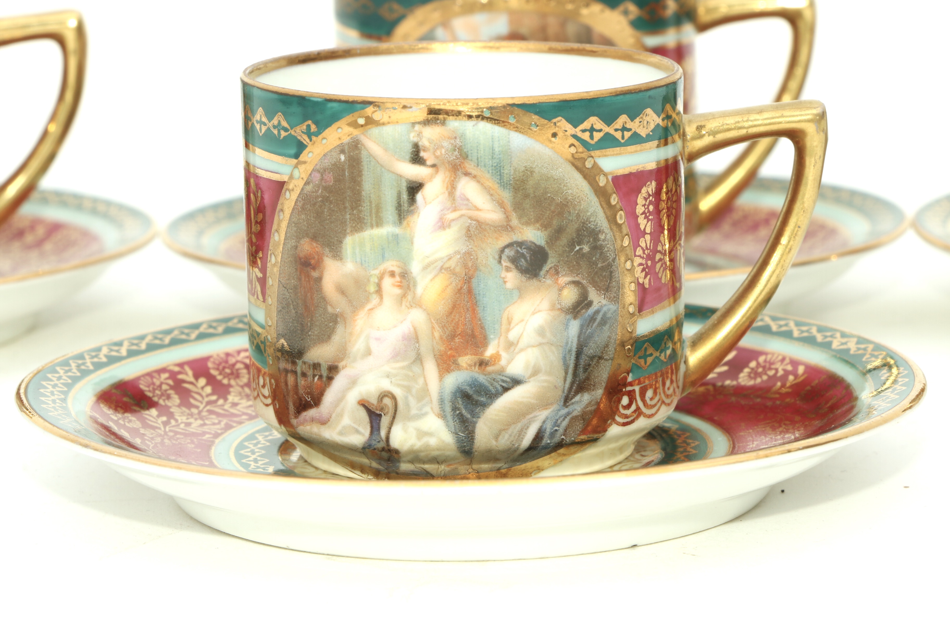 Pirkenhammer Royal Vienna Style Coffee Service, Early 20th Century