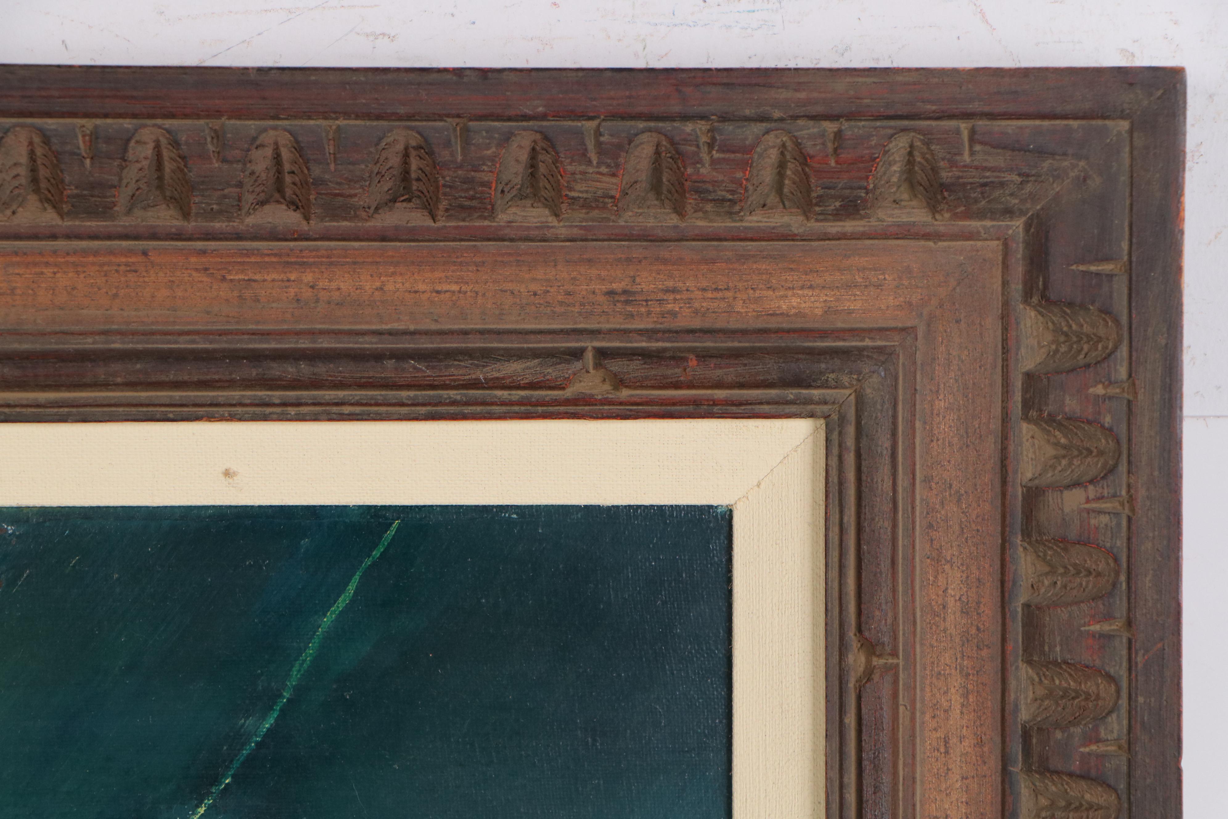 Robert Learned Hand Acrylic Painting of Horses and Cattle, Mid-Late 20th Century