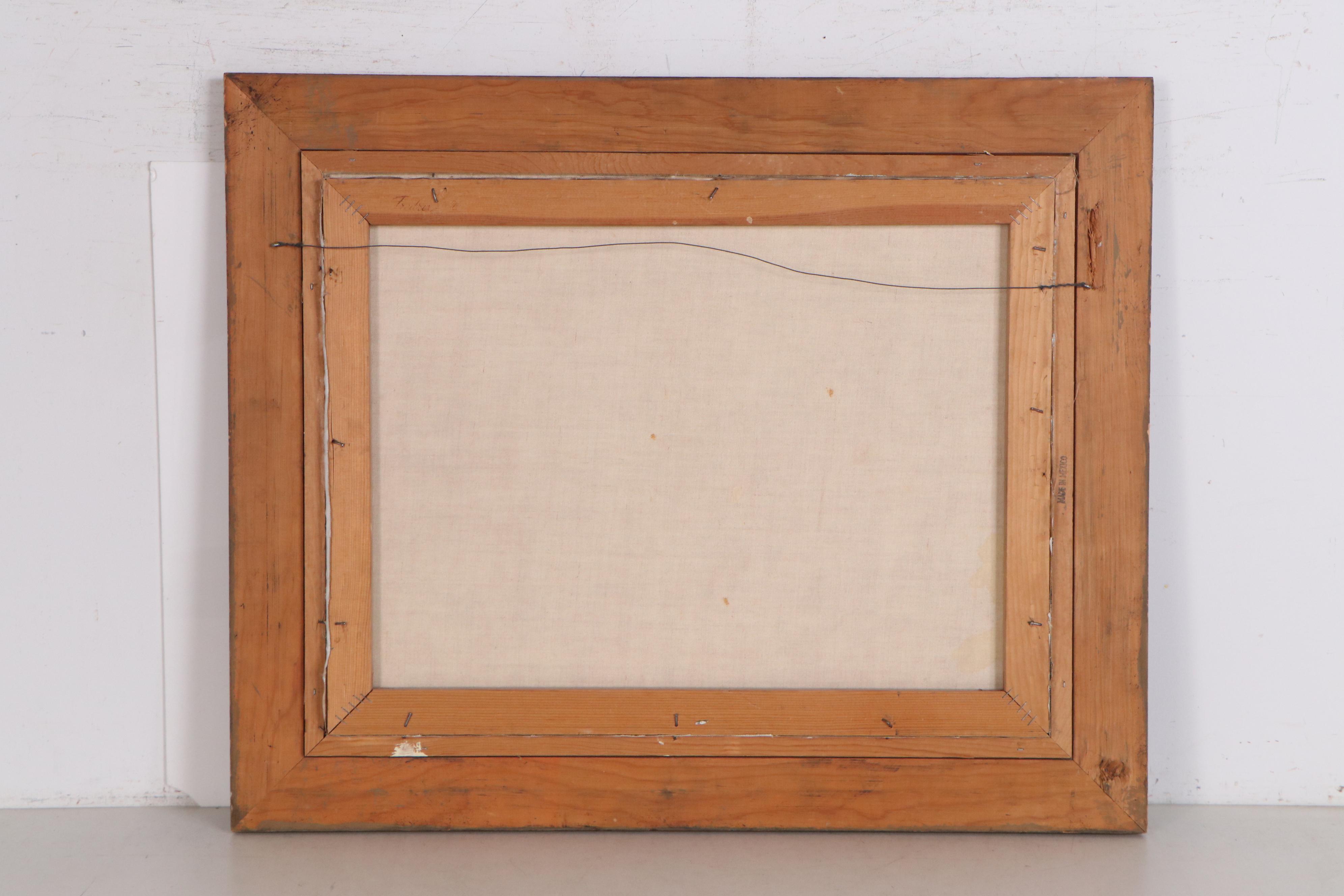 Robert Learned Hand Acrylic Painting of Horses and Cattle, Mid-Late 20th Century