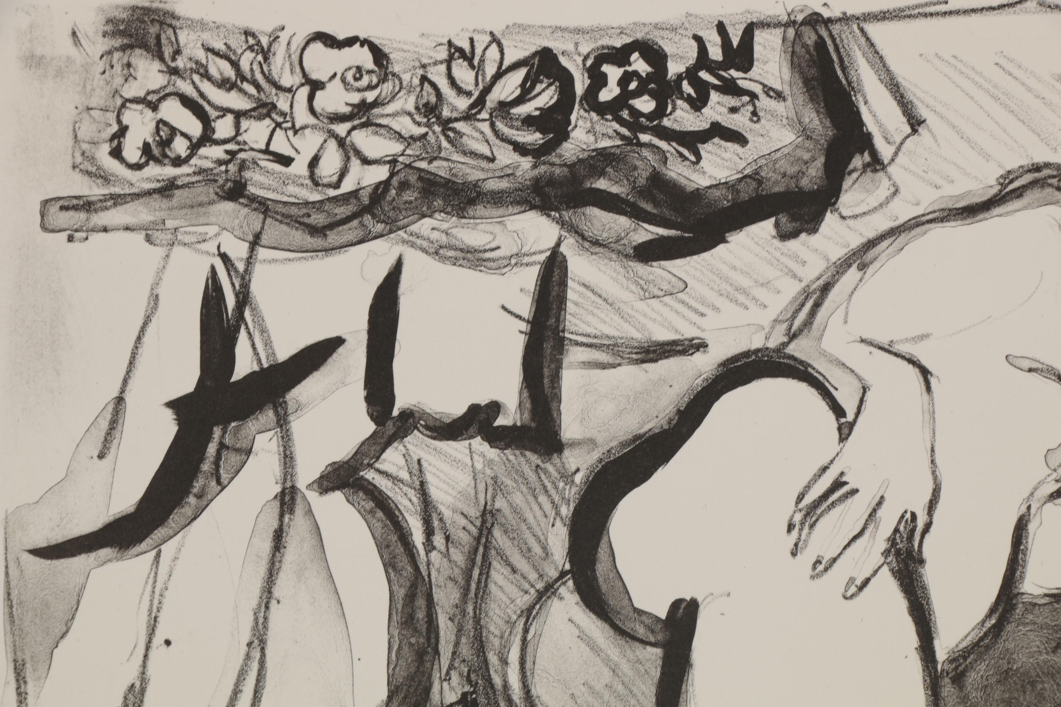 Yolanda Fusco Figurative Lithograph "Reclining Nude", Mid to Late 20th Century