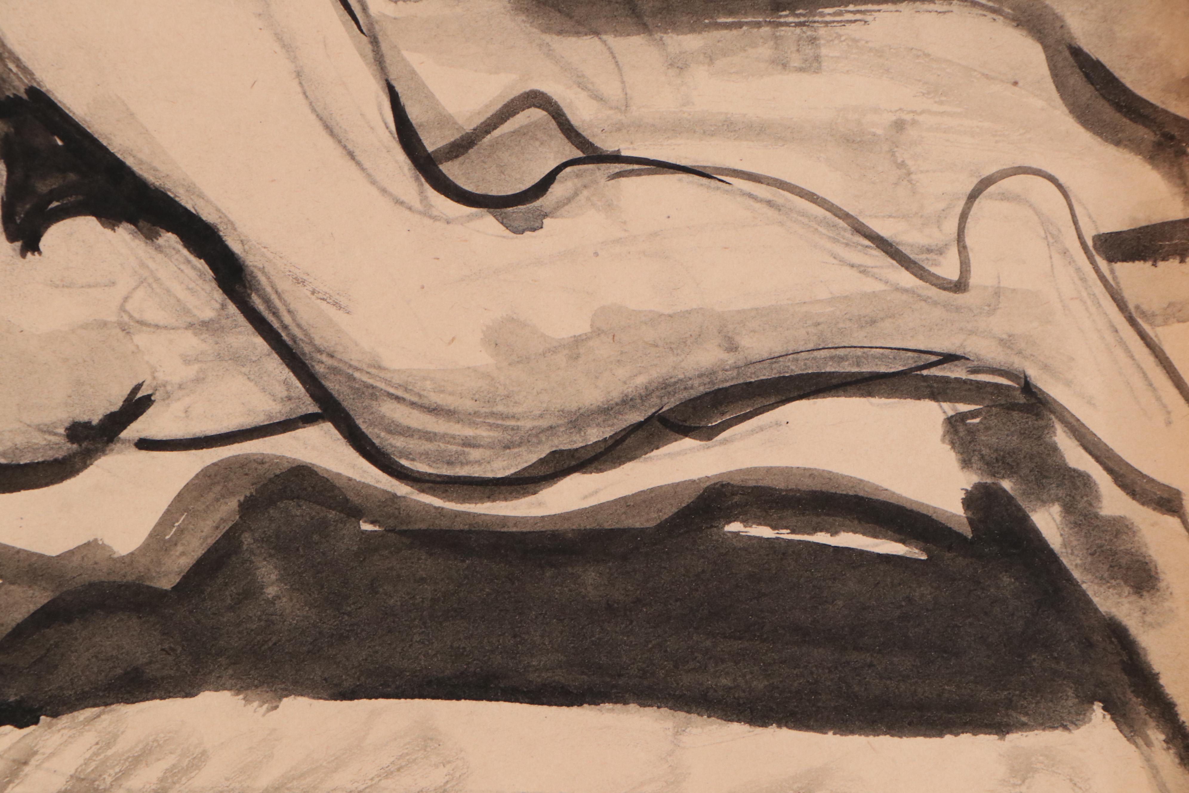 Yolanda Fusco Watercolor Figure Paintings, Mid to Late 20th Century