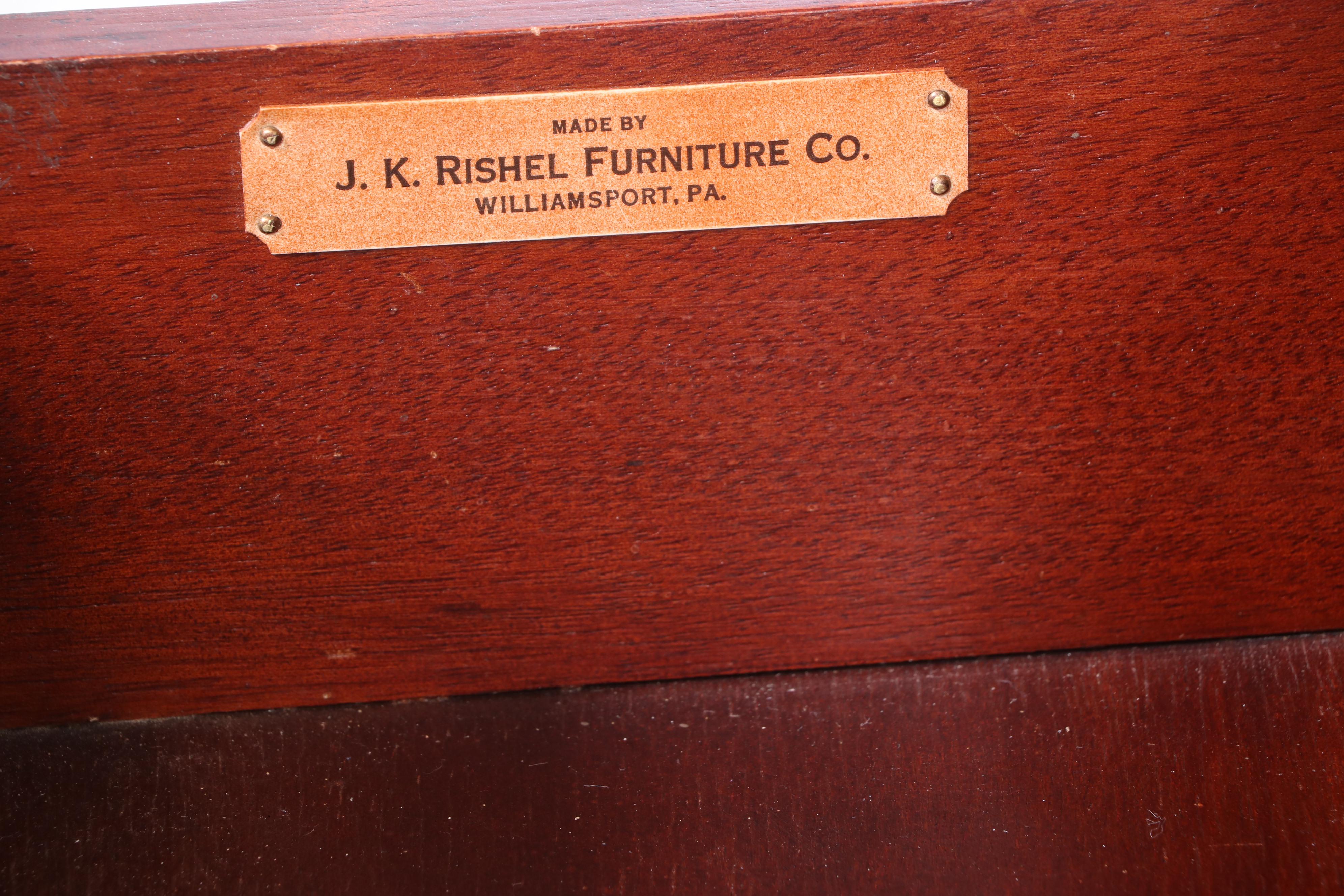 J.K. Rishel Furniture Co. Federal Style Mahogany Dome-Top China Cabinet