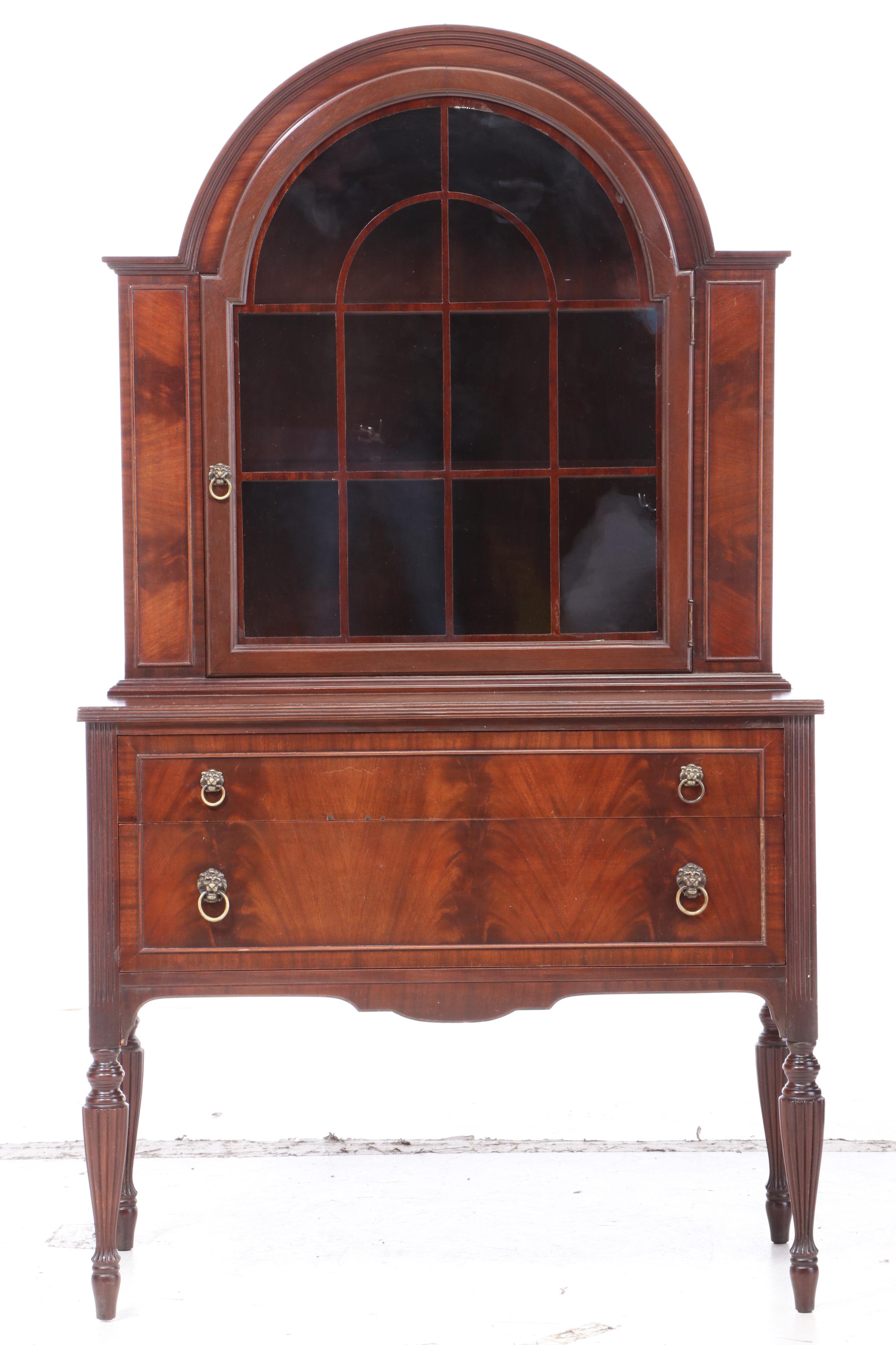 J.K. Rishel Furniture Co. Federal Style Mahogany Dome-Top China Cabinet