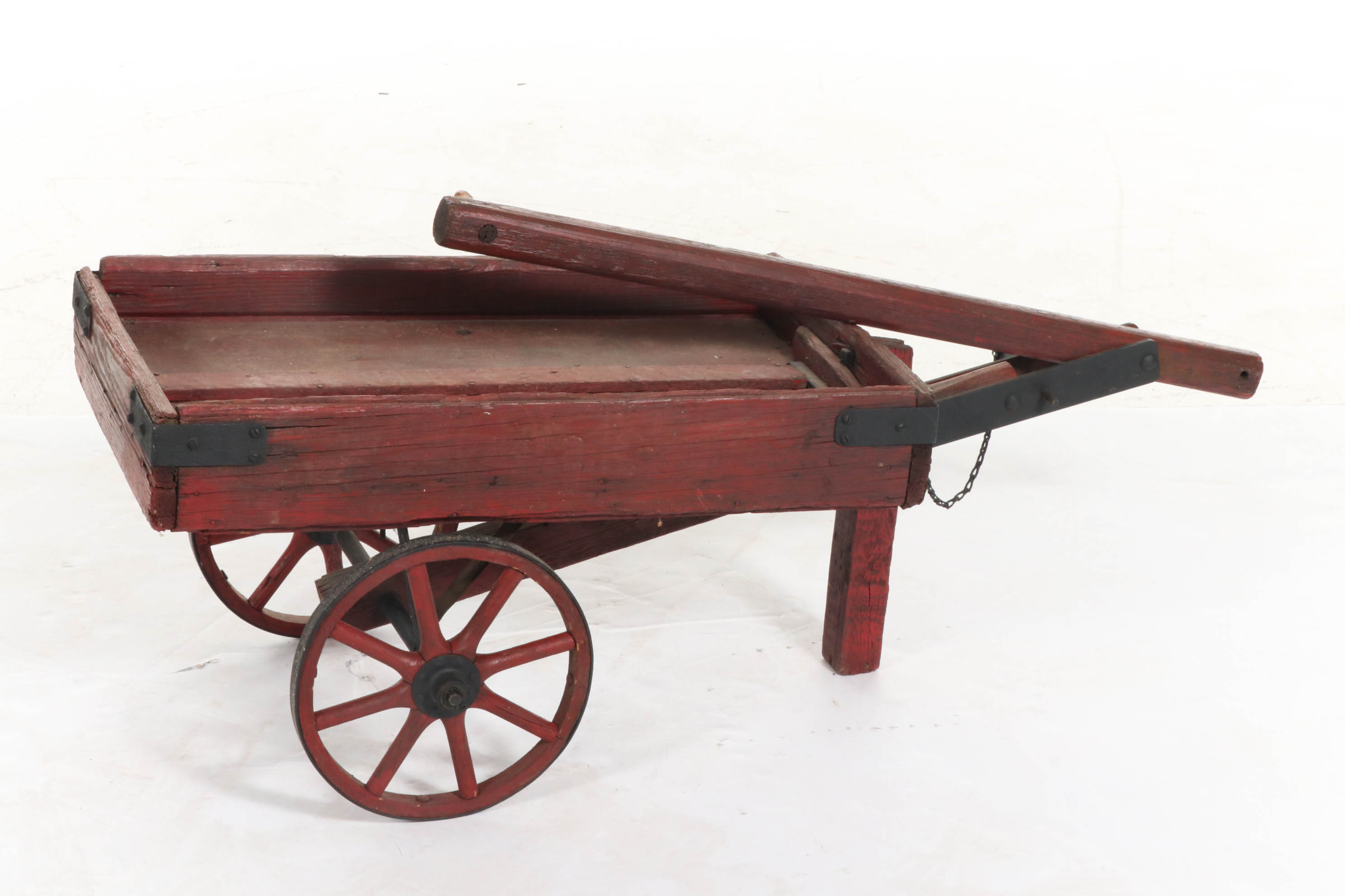 Wooden Two-Wheel Cart, Early to Mid-20th Century