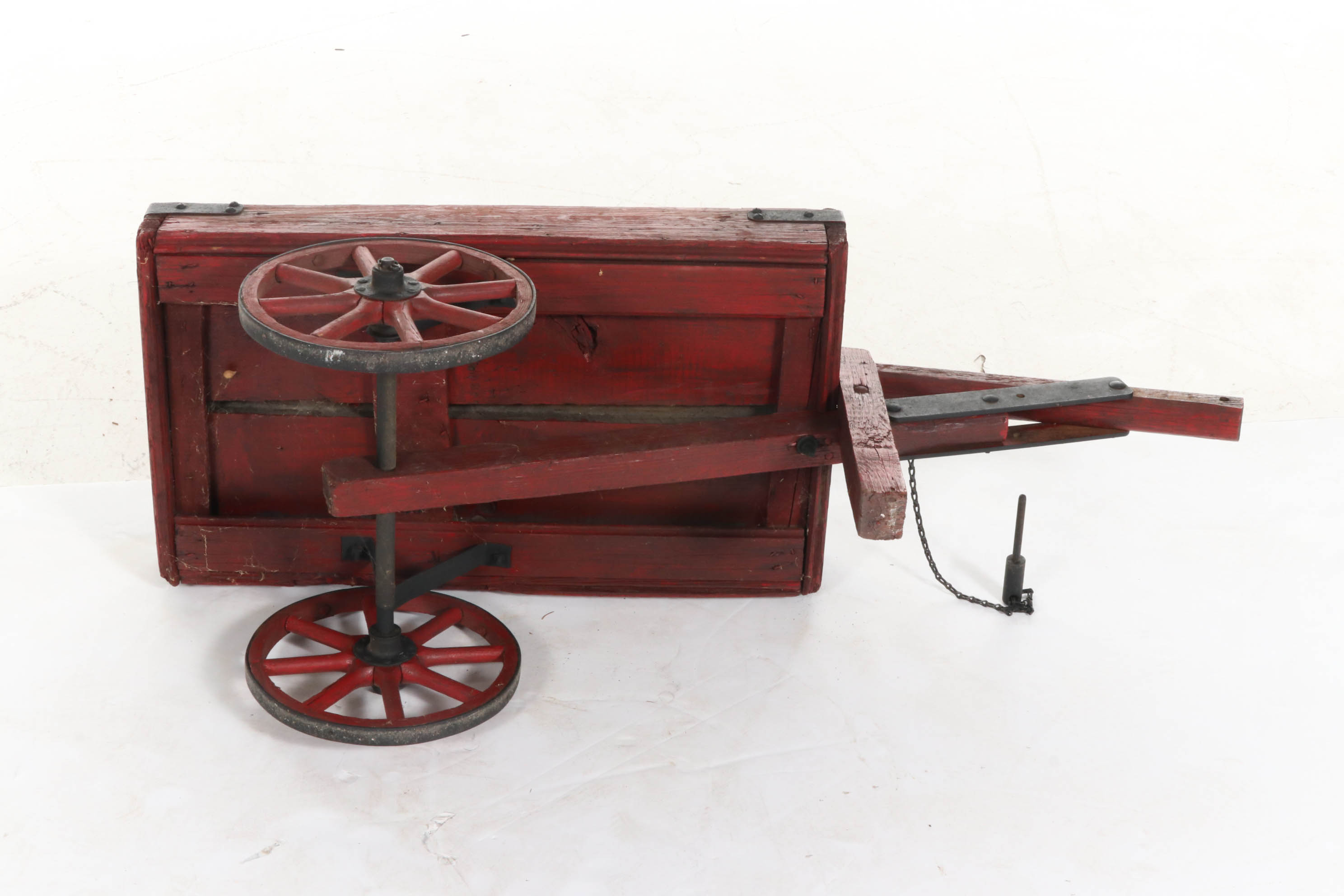 Wooden Two-Wheel Cart, Early to Mid-20th Century