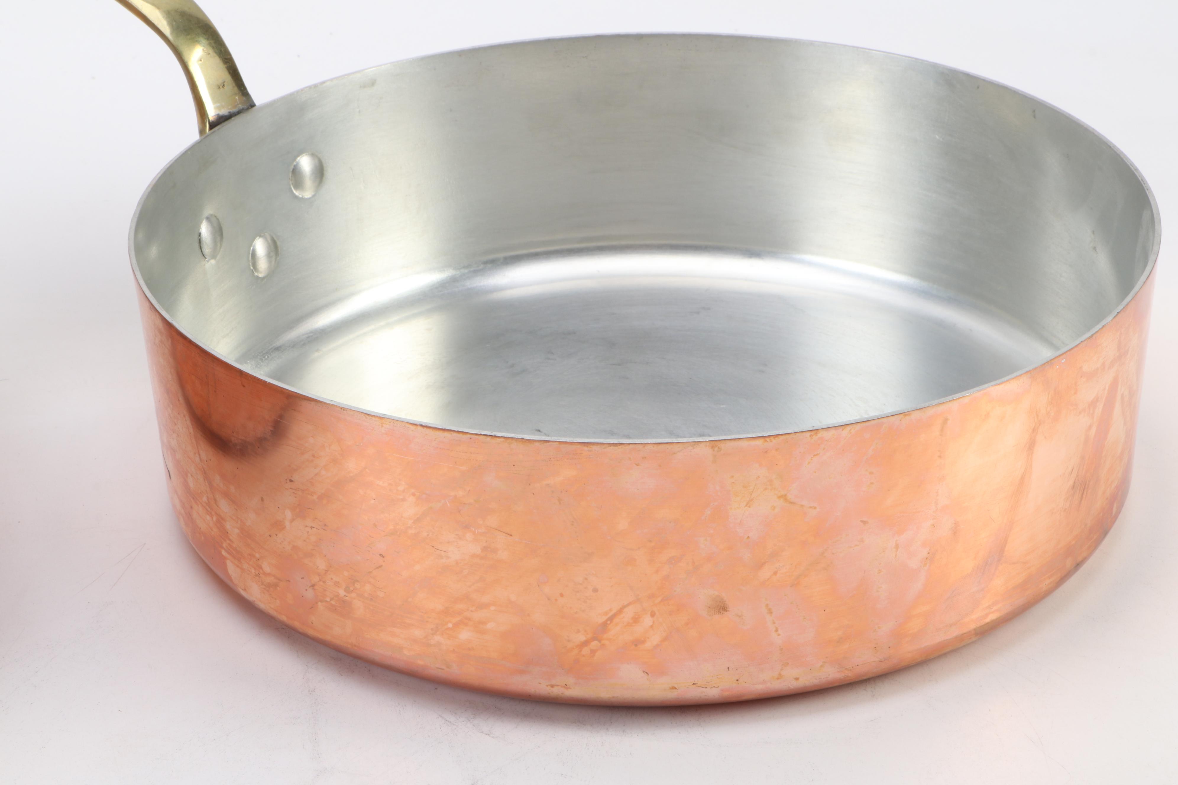 Lamalle French Copper and Brass Handled Cookware, Mid to Late 20th Century