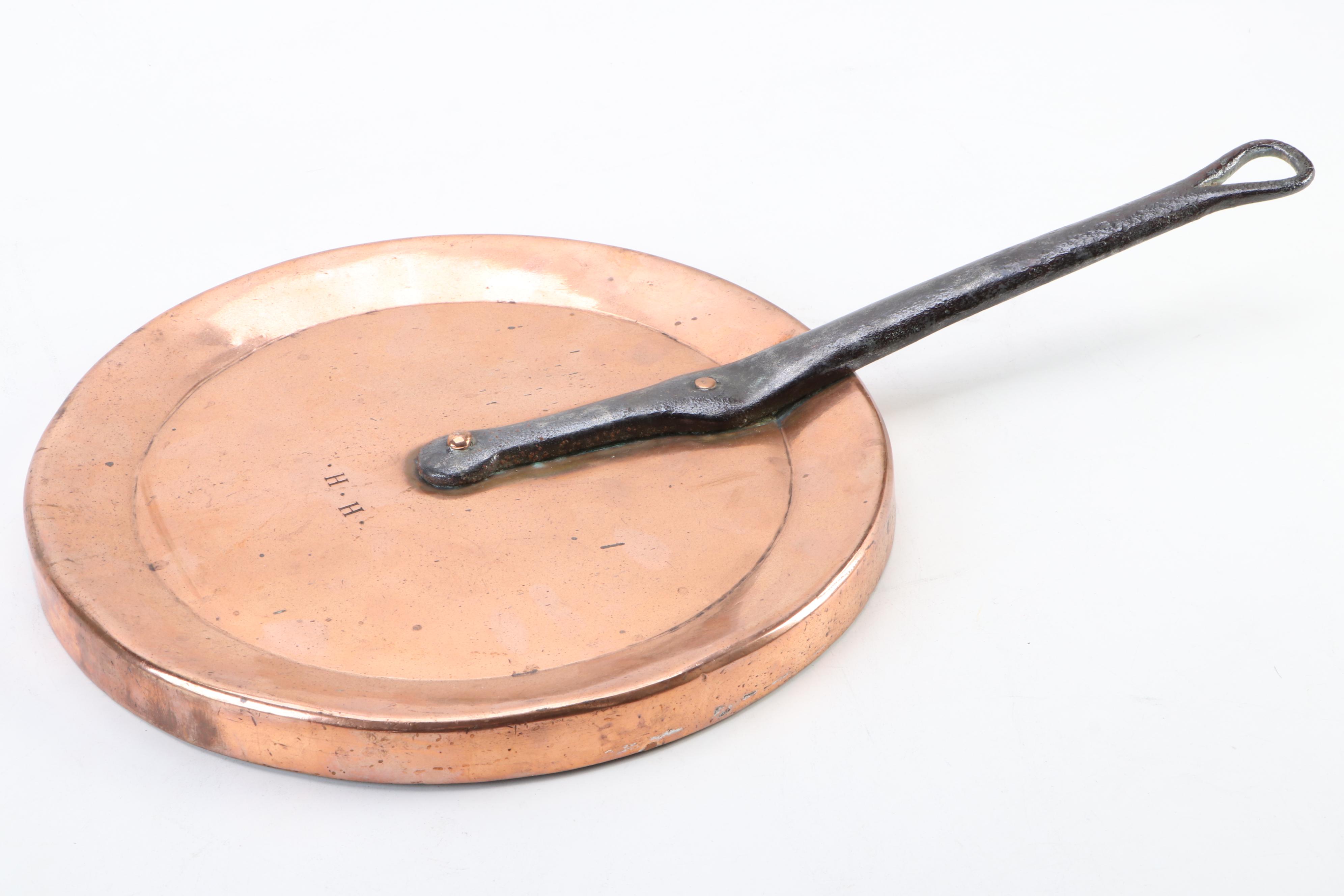 Lamalle French Copper and Brass Handled Cookware, Mid to Late 20th Century