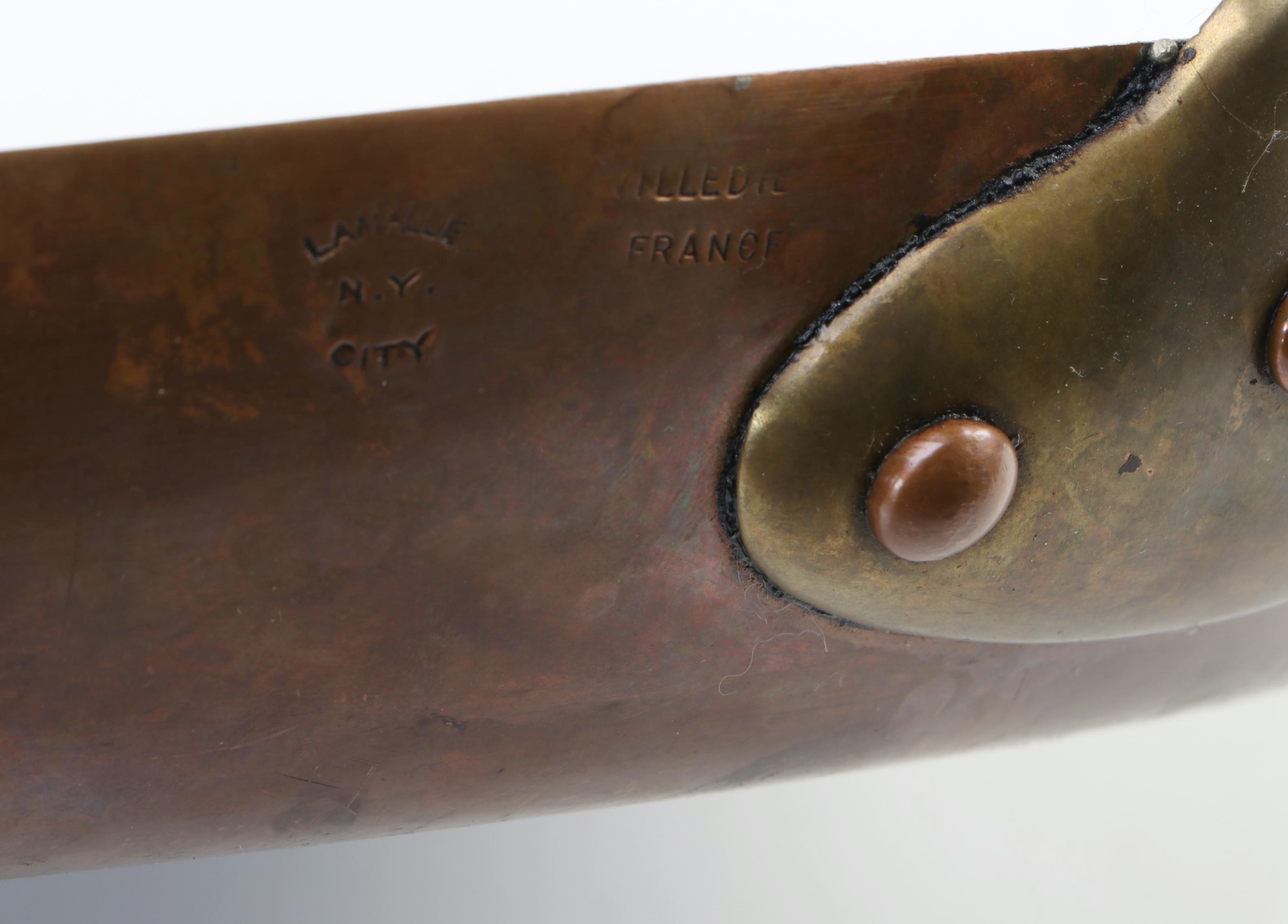 Lamalle French Copper and Brass Handled Cookware, Mid to Late 20th Century