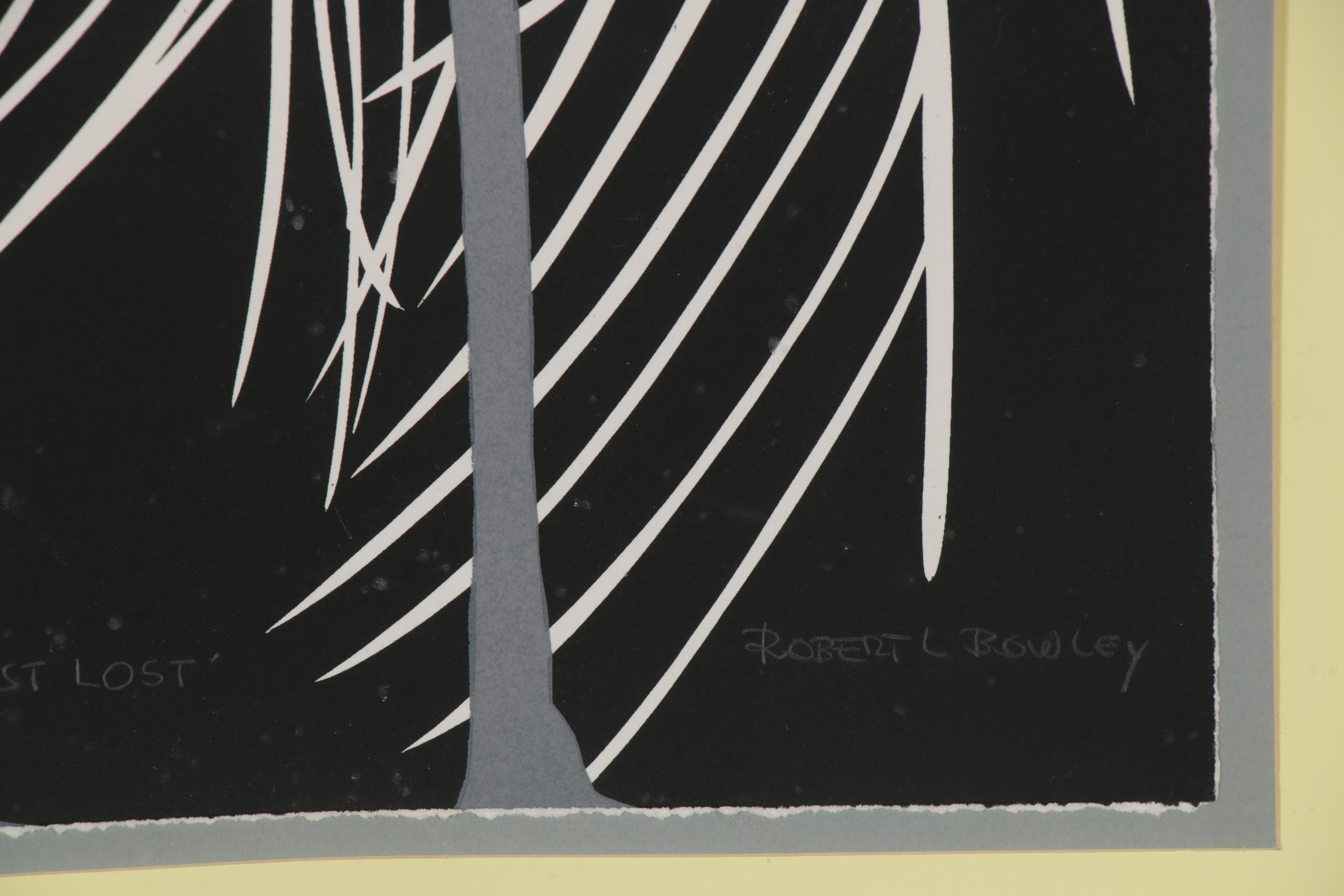 Robert L. Bowley Embossed Serigraph "Almost Lost", Late 20th Century