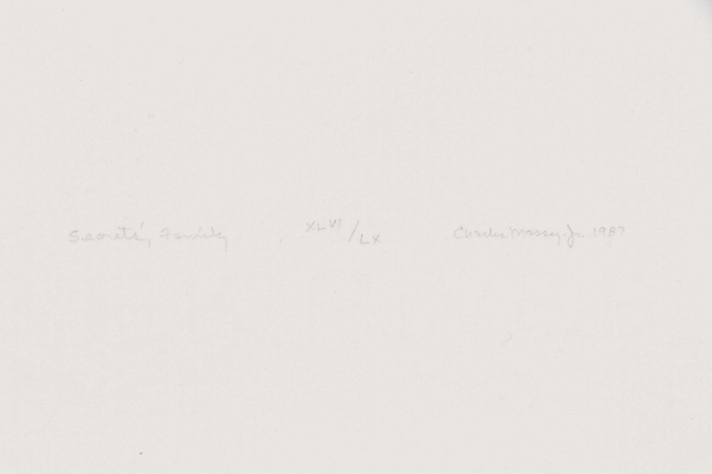 Charles Massey Jr. "Secrets" Series Lithograph "Family", 1987