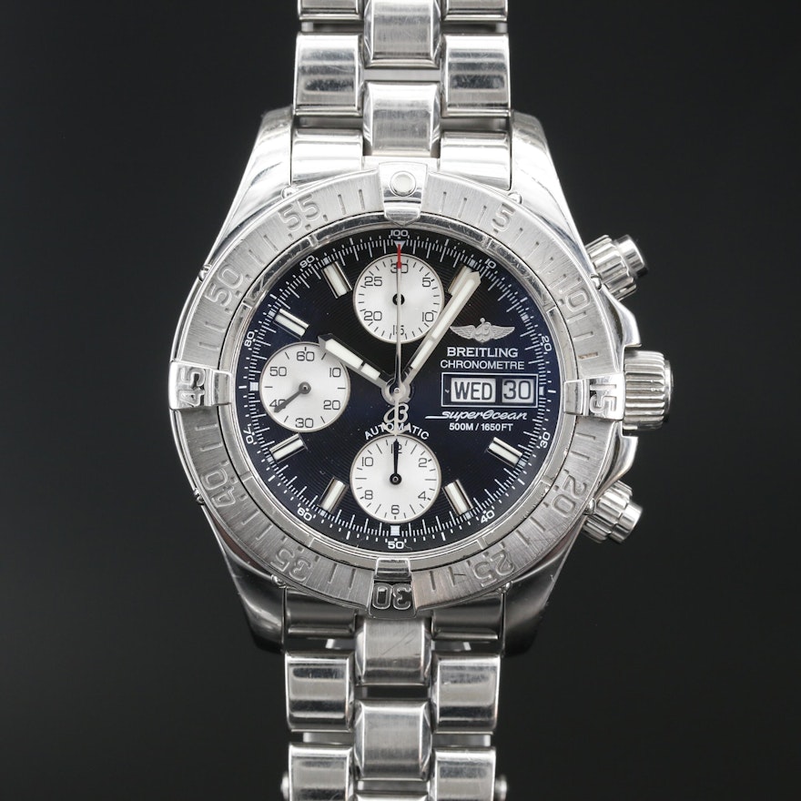 Breitling Chrono Superocean Stainless Steel Automatic Wristwatch