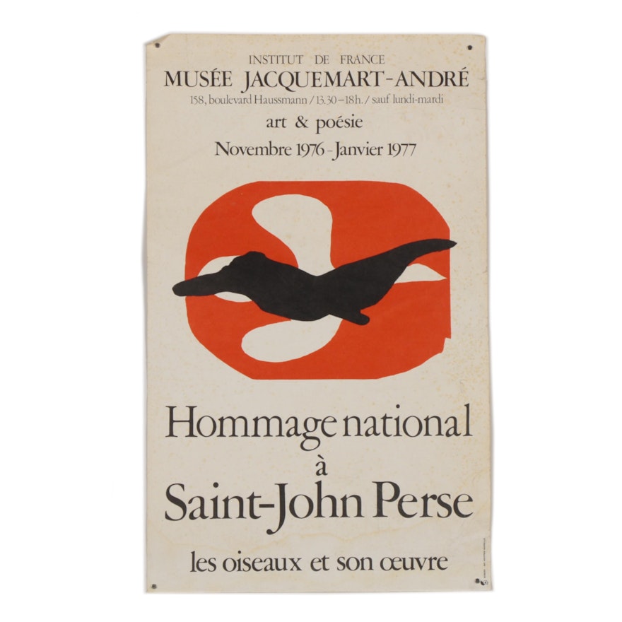 Lithograph Poster after Georges Braque for "Musée Jacquemart-André," 1976