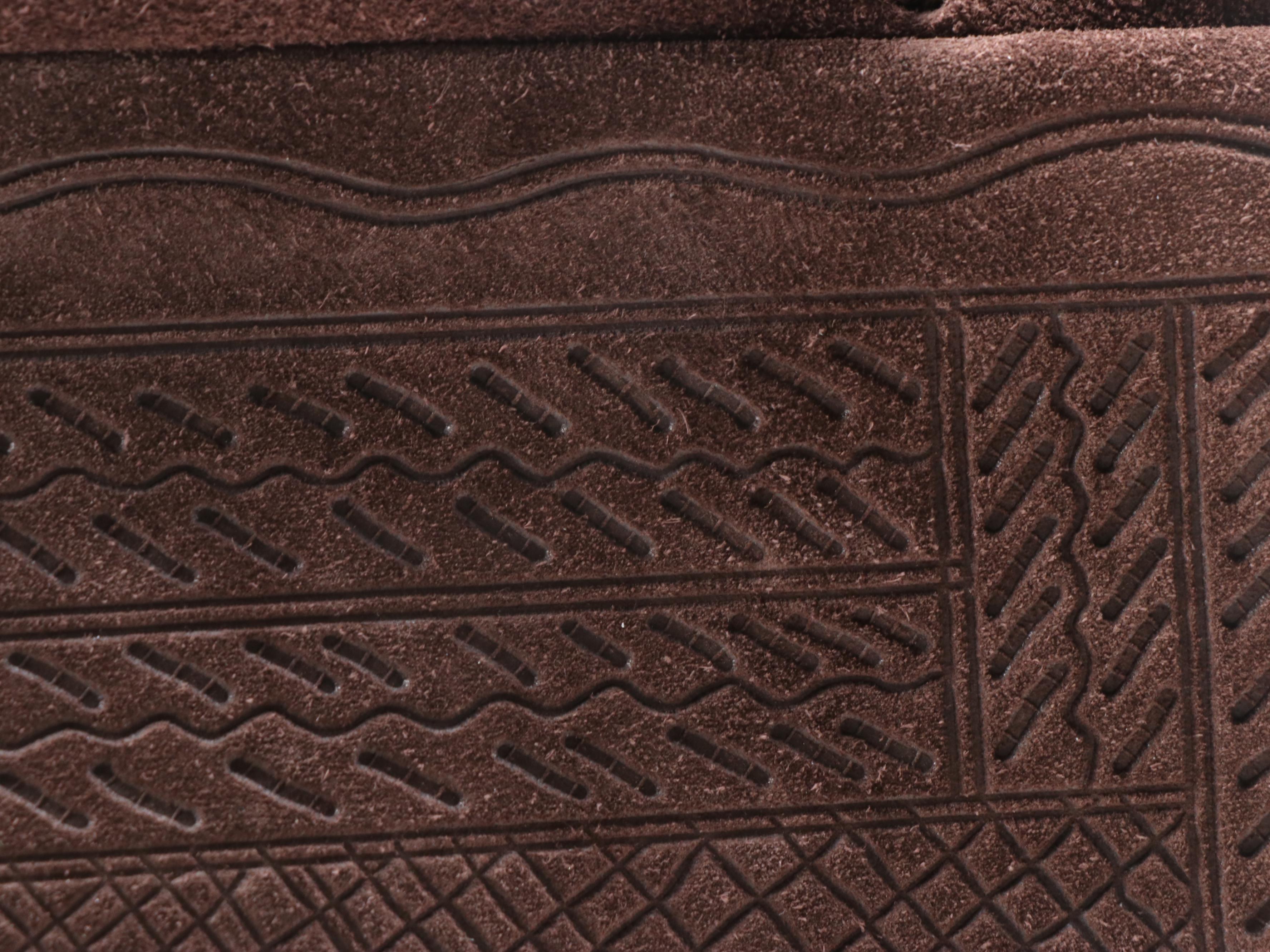 Prada Dark Brown Embossed Suede Tote Bag with Whipstitch Trim