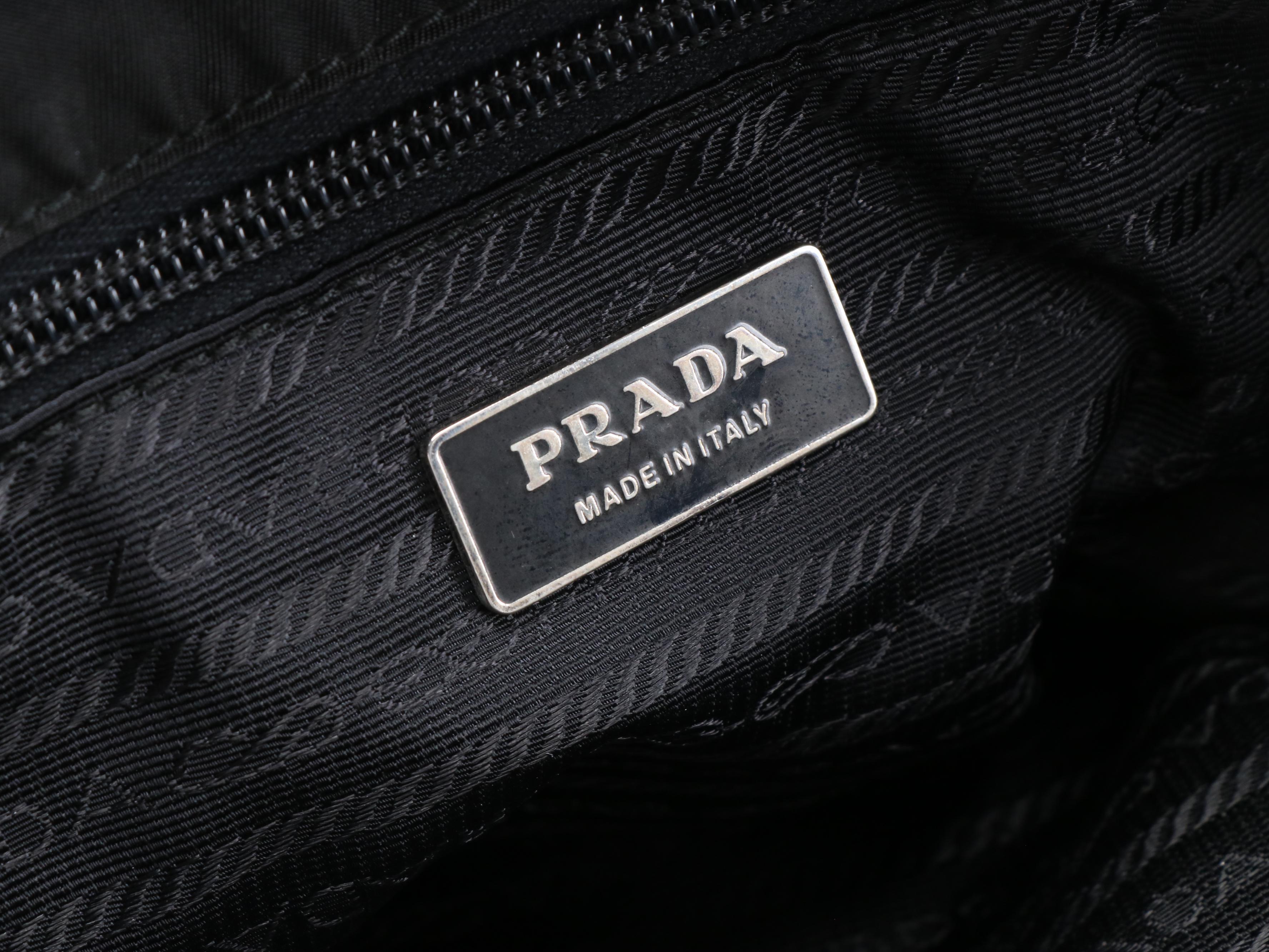 Prada Black Nylon Messenger Bag with Saffiano Leather Trim
