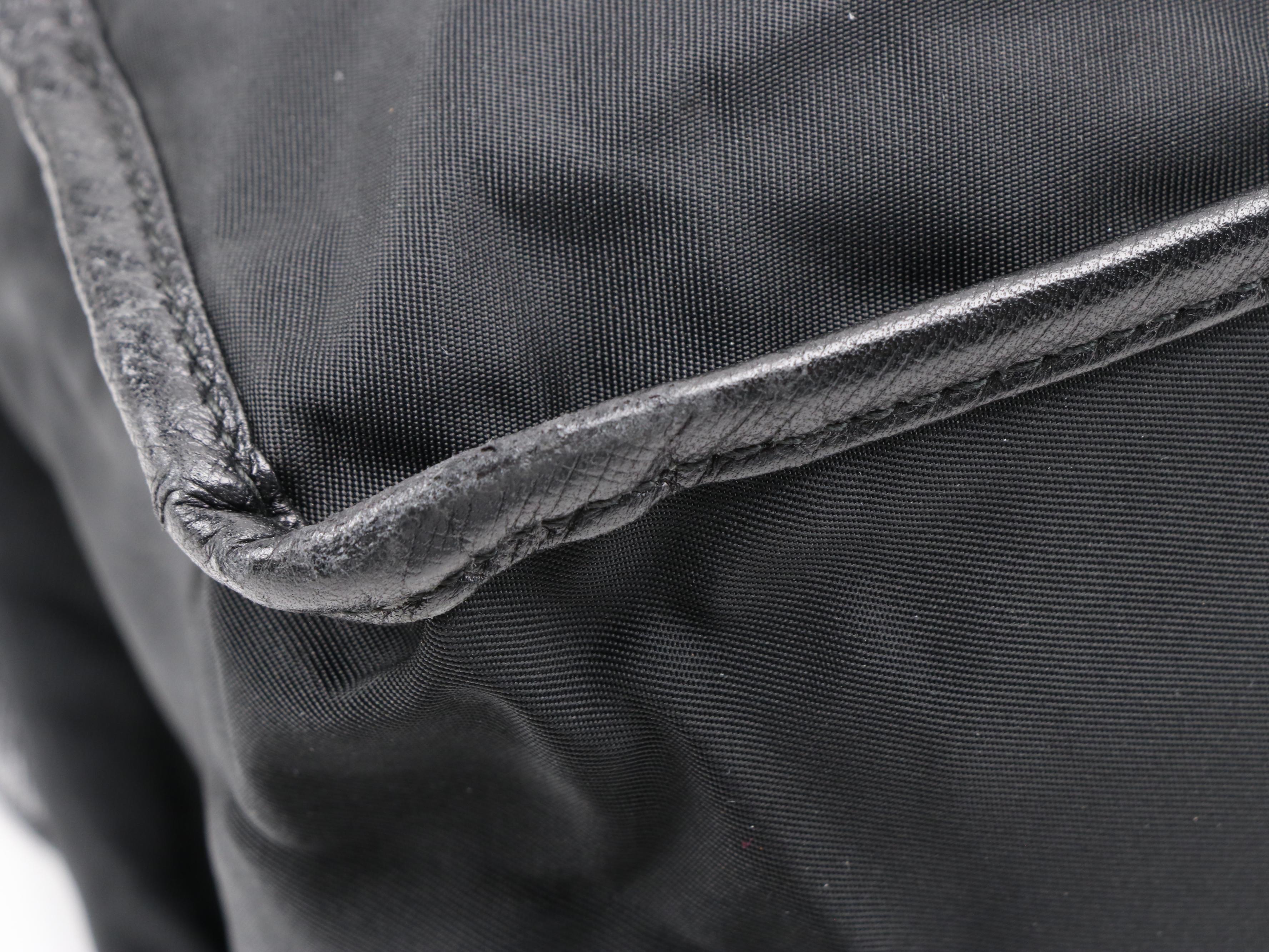 Prada Black Nylon Messenger Bag with Saffiano Leather Trim