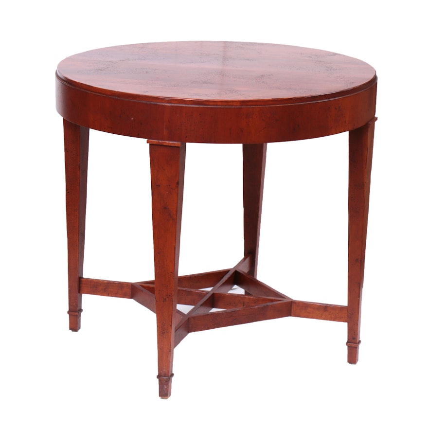 Baker "Milling Road" Distressed Cherry Finish Side Table, Late 20th Century