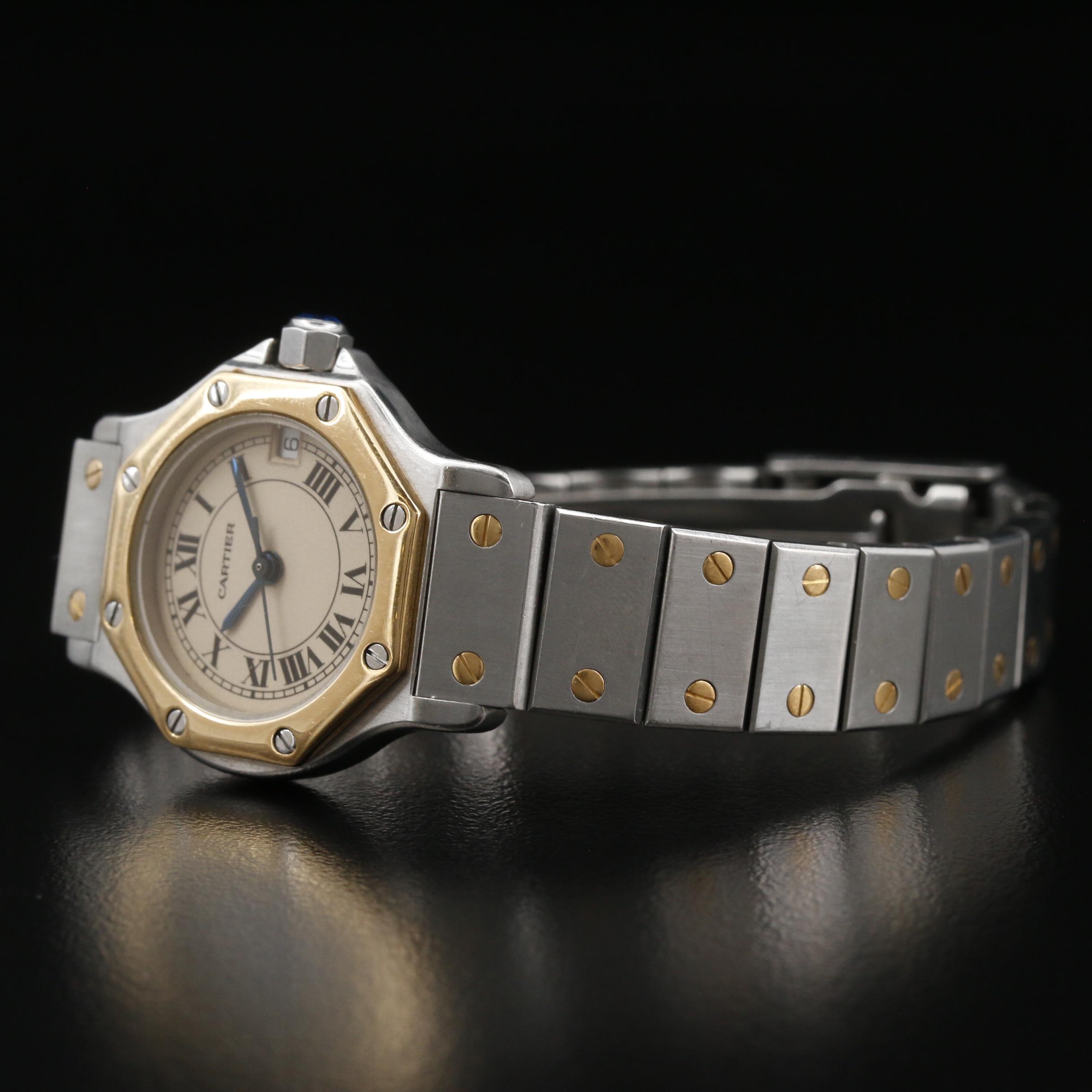 Cartier Santos "Octagon" 18K and Stainless Steel Quartz Watch