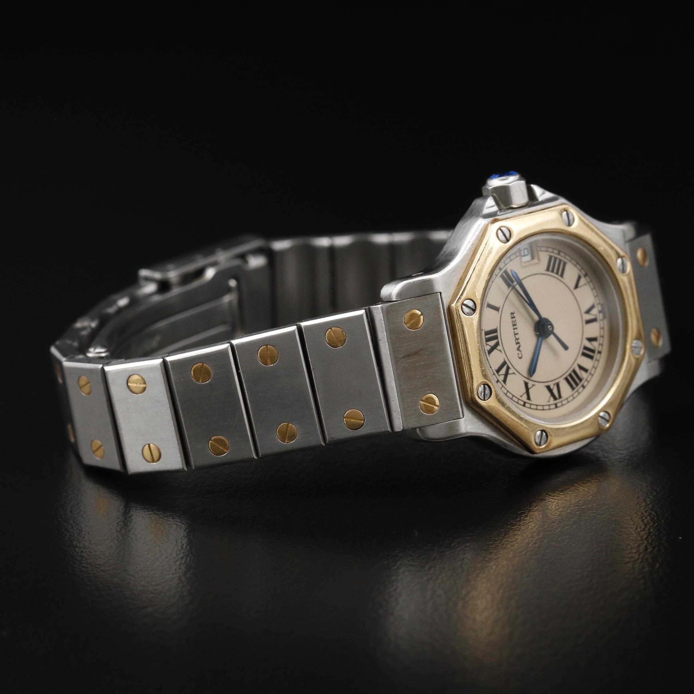 Cartier Santos "Octagon" 18K and Stainless Steel Quartz Watch