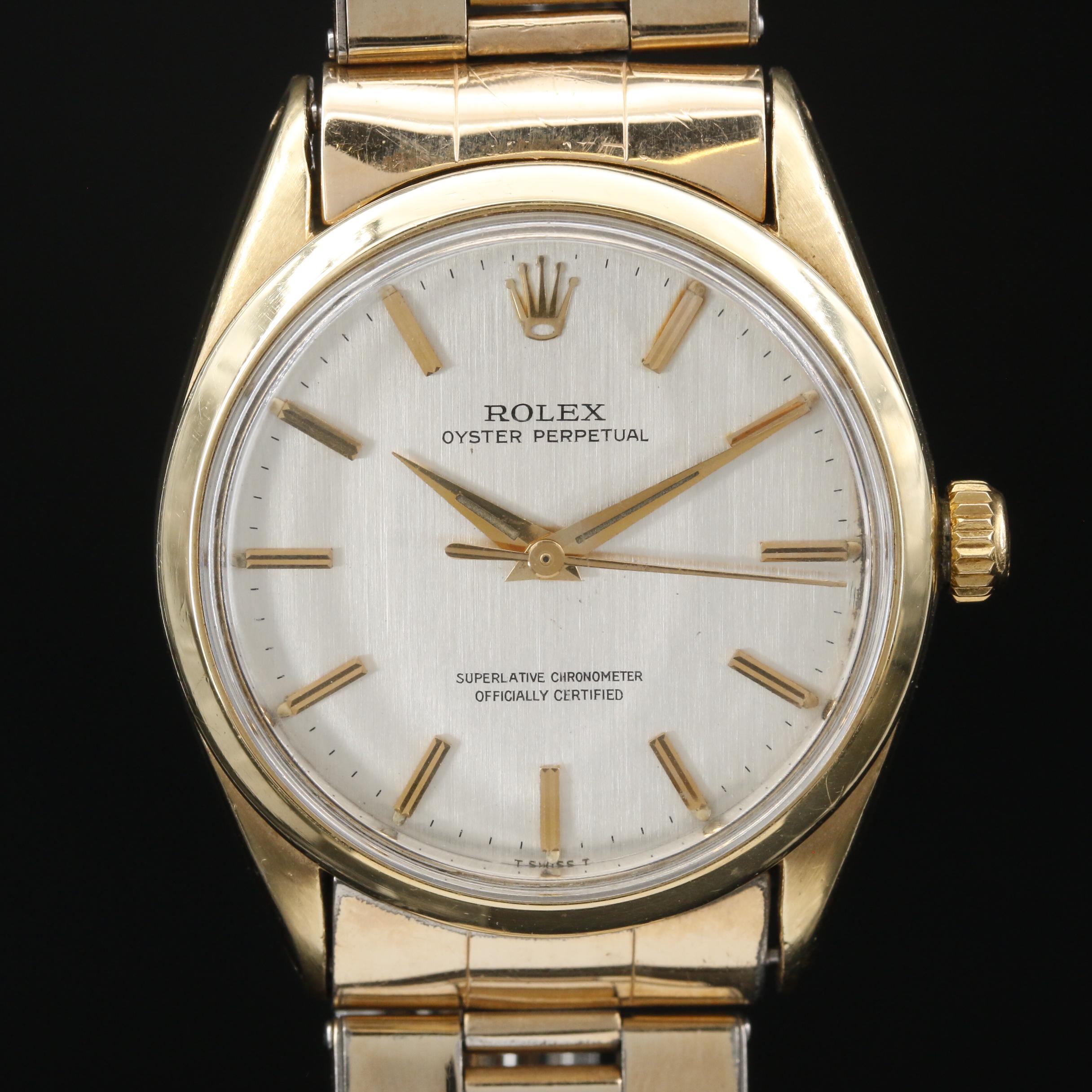 Vintage Rolex "Oyster Perpetual" Gold Shell Watch