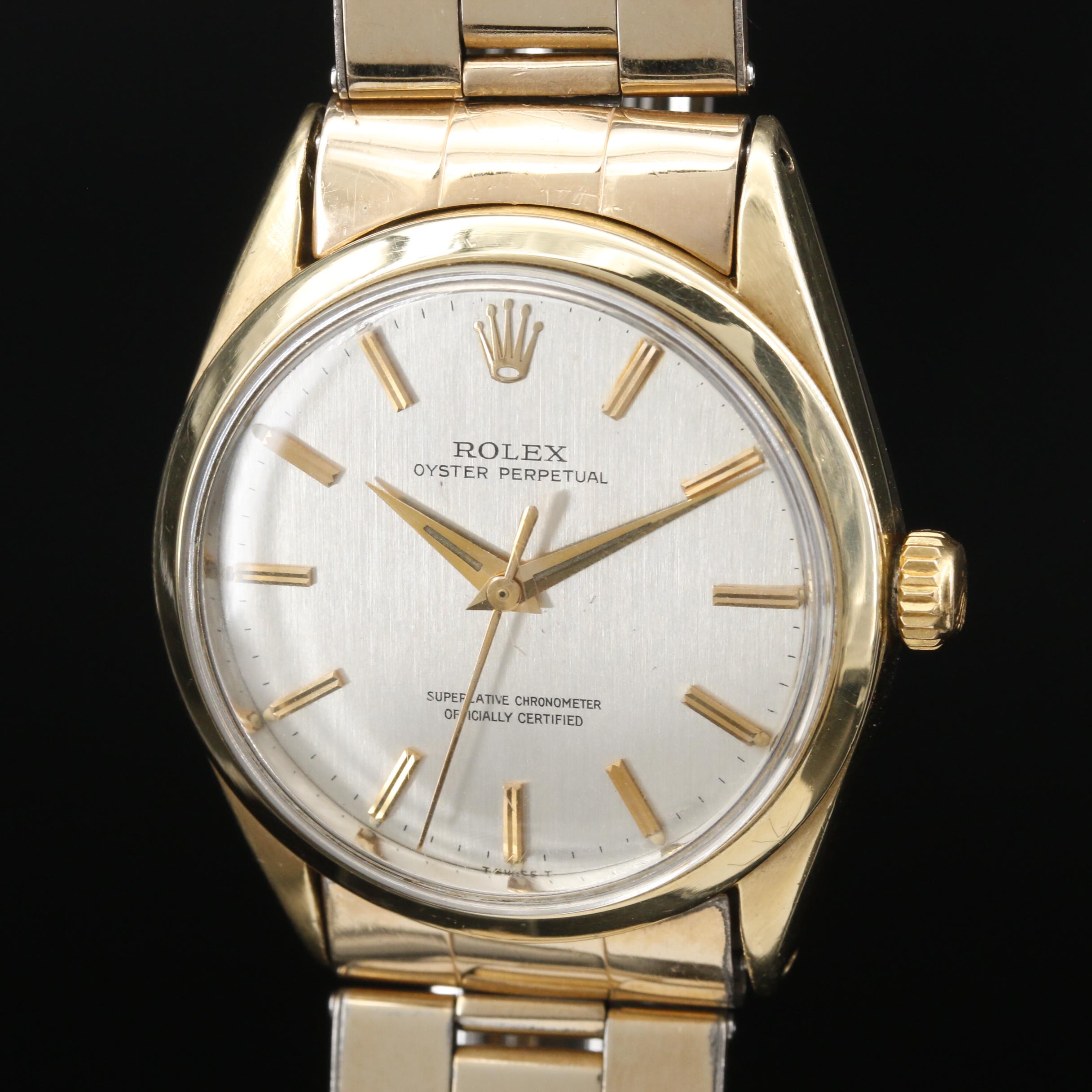 Vintage Rolex "Oyster Perpetual" Gold Shell Watch