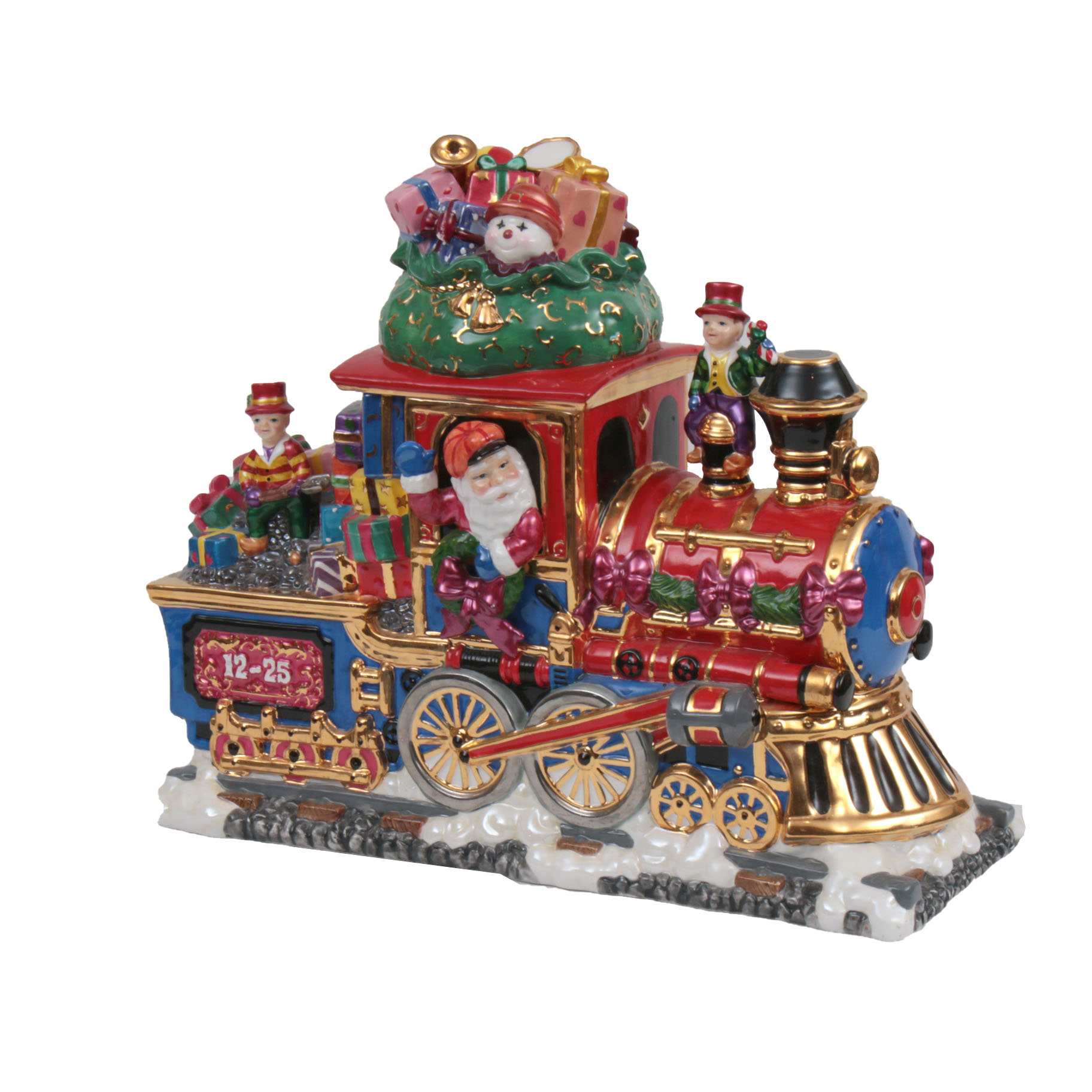 Christopher Radko Figural Christmas Train Cookie Jar