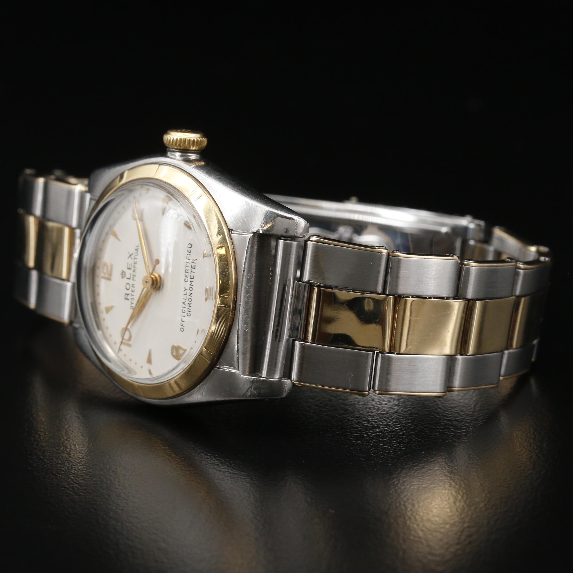 1954 Rolex Bubble Back 14K and Stainless Steel Watch