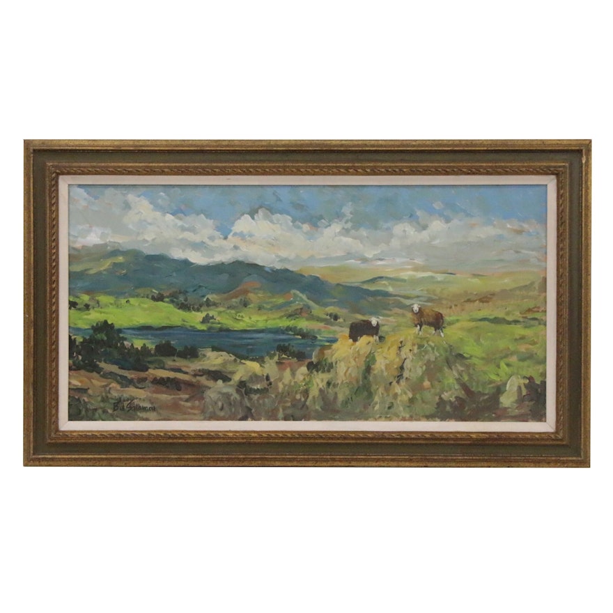 Bill Salamon Oil Painting of Mountainside, 20th Century