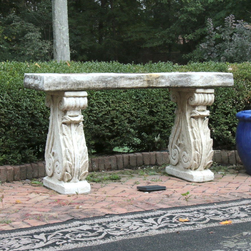 Neoclassical Concrete Outdoor Buffet Console