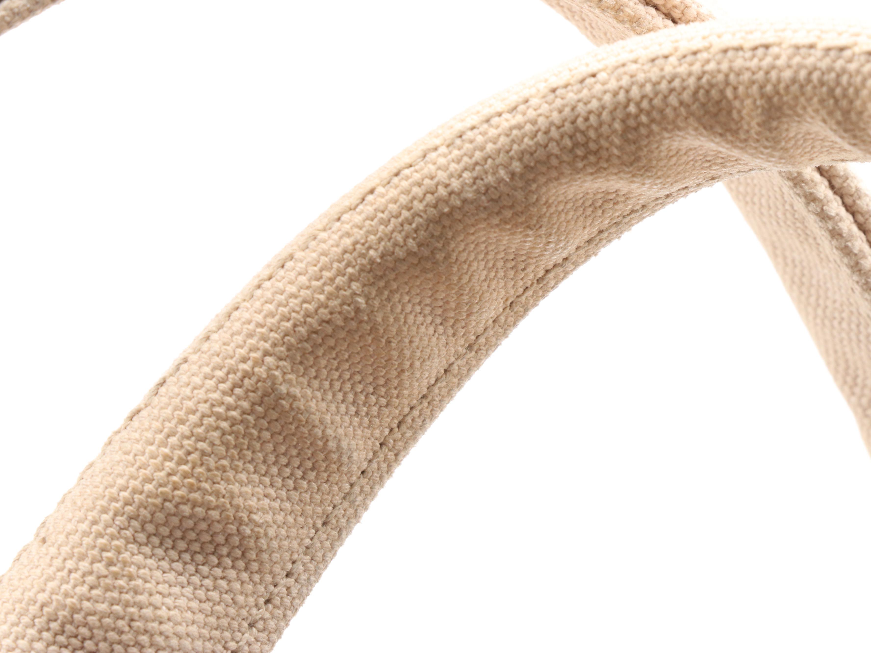 Prada Studded Beige Canvas Large Domed Satchel with Saffiano Leather Trim