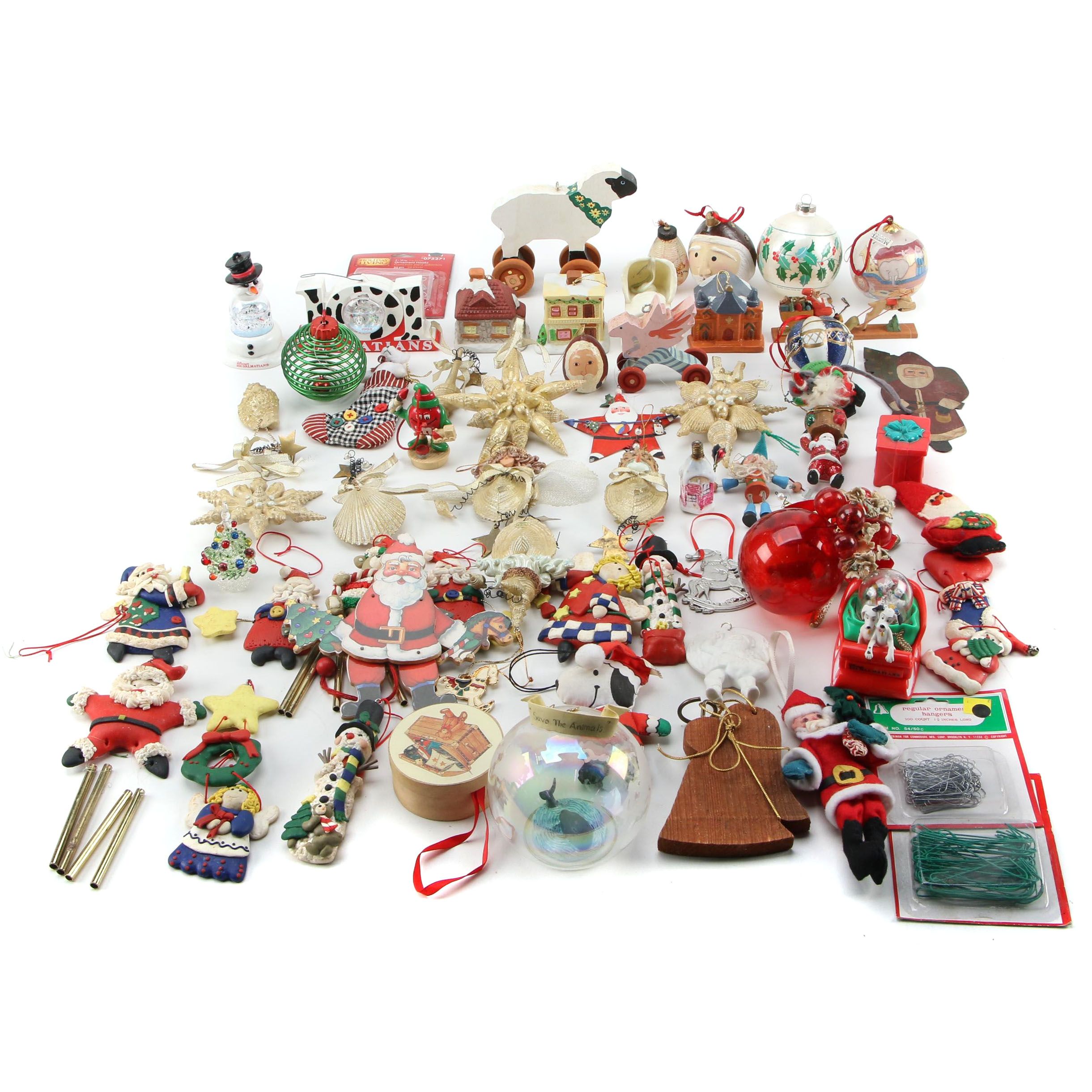 Wood, Glass, and Other Ornament Assortment Including Disney's "101 Dalmatians"