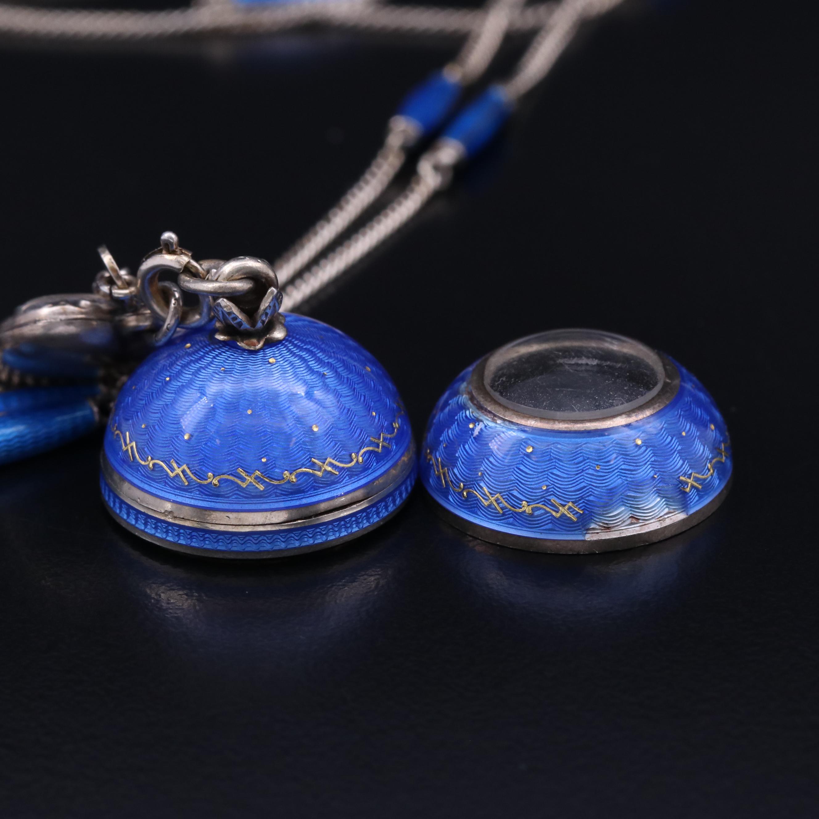 Art Deco Sterling Necklaces and Ring Featuring Glass, Enamel and Gemstones