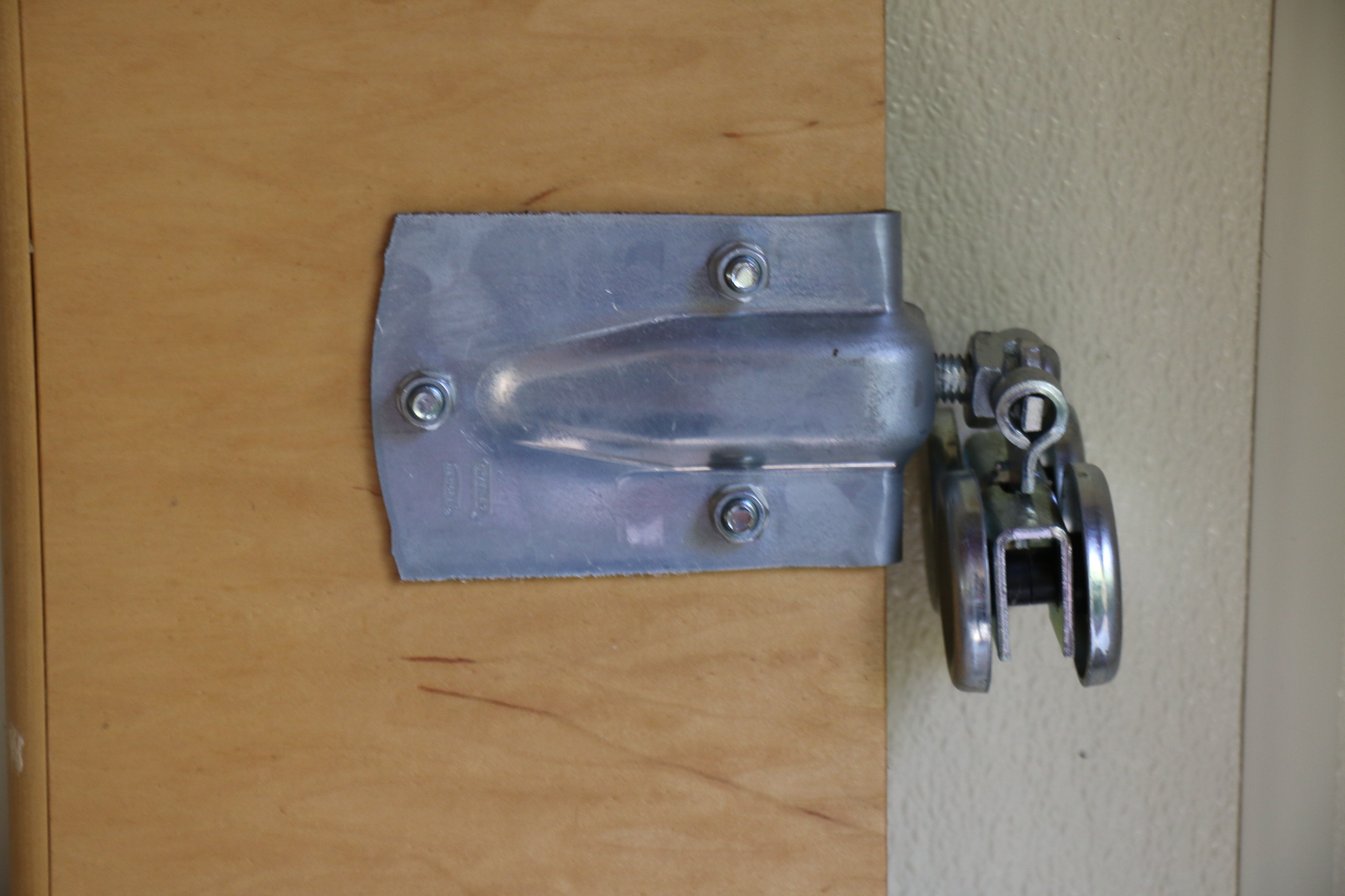 Maple and Frosted Glass Sliding Barn Door, Contemporary