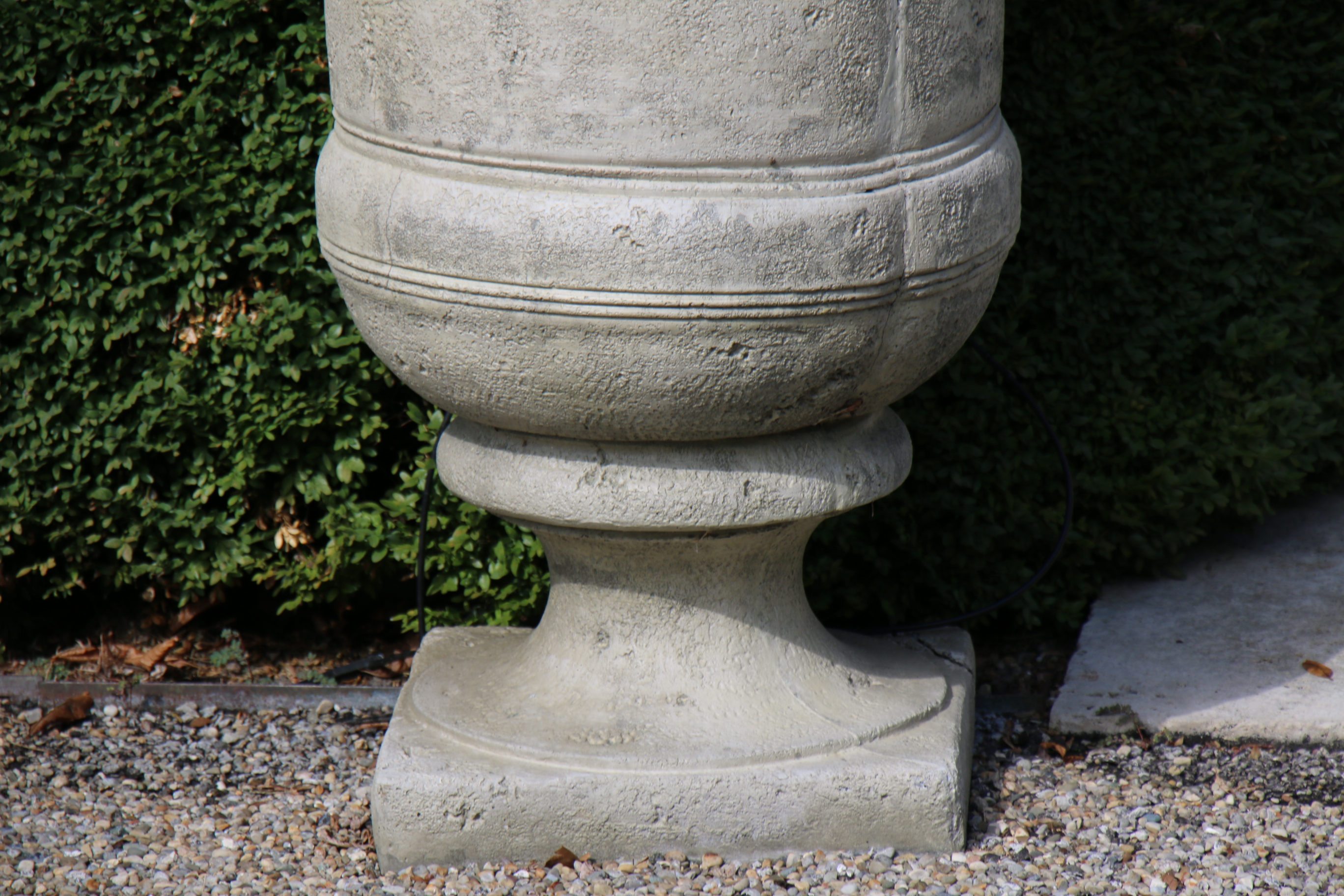 Pair of Large Scale Concrete Outdoor Pedestal Planters