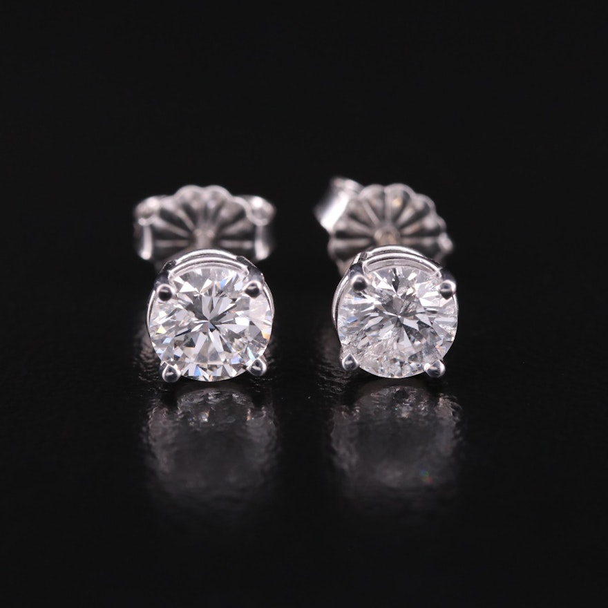 14K 1.20 CTW Diamond Stud Earrings