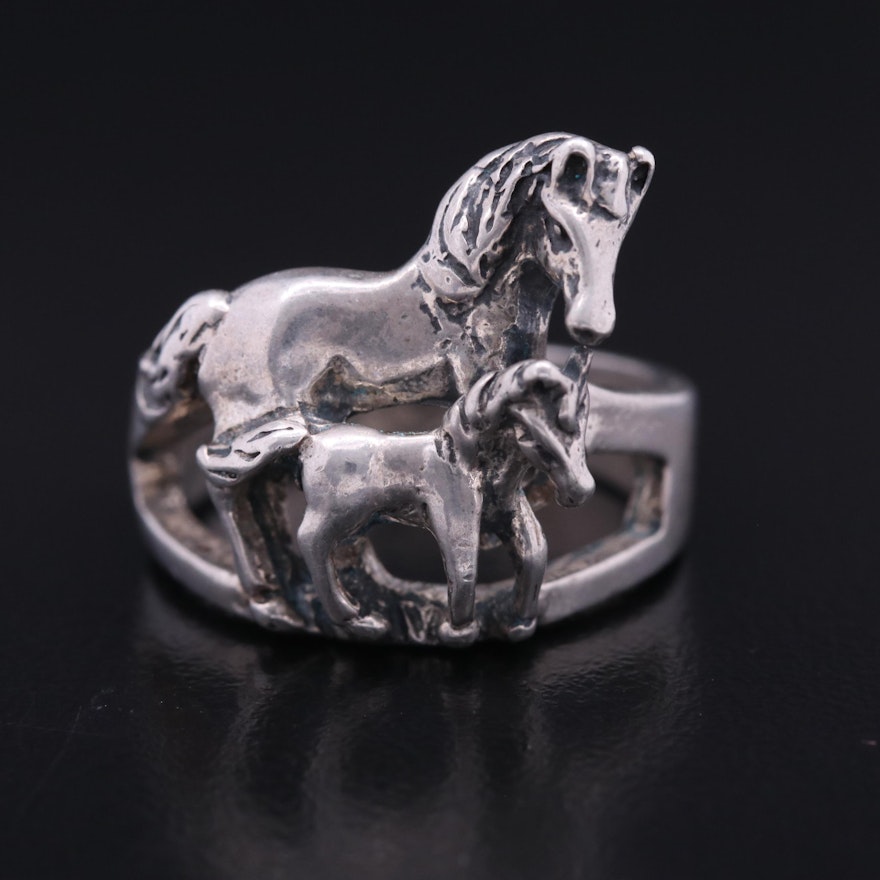 Otto Grun Horse and Foal Ring in Sterling