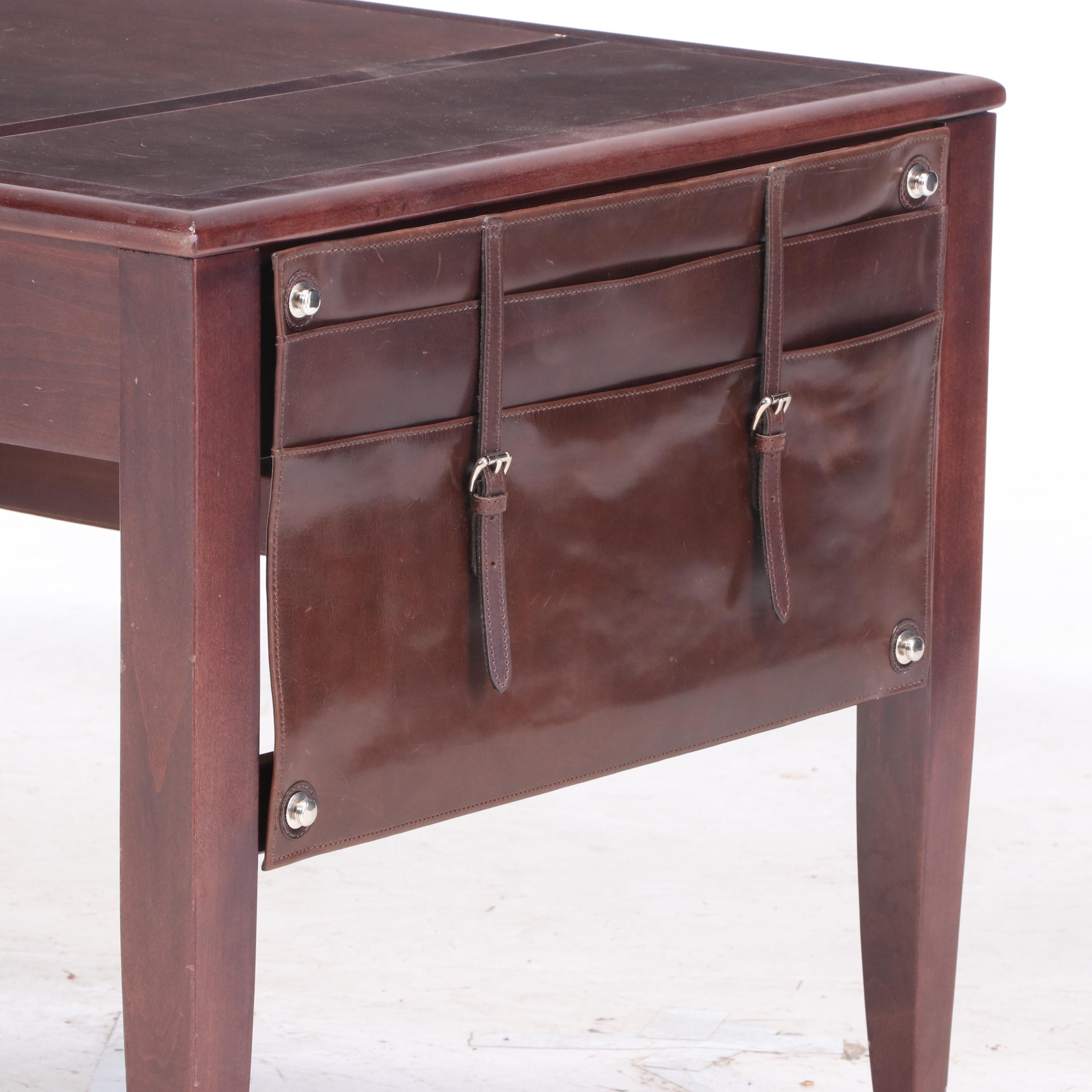Mulholland Brothers Leather-Mounted and Mahogany-Stained Writing Table
