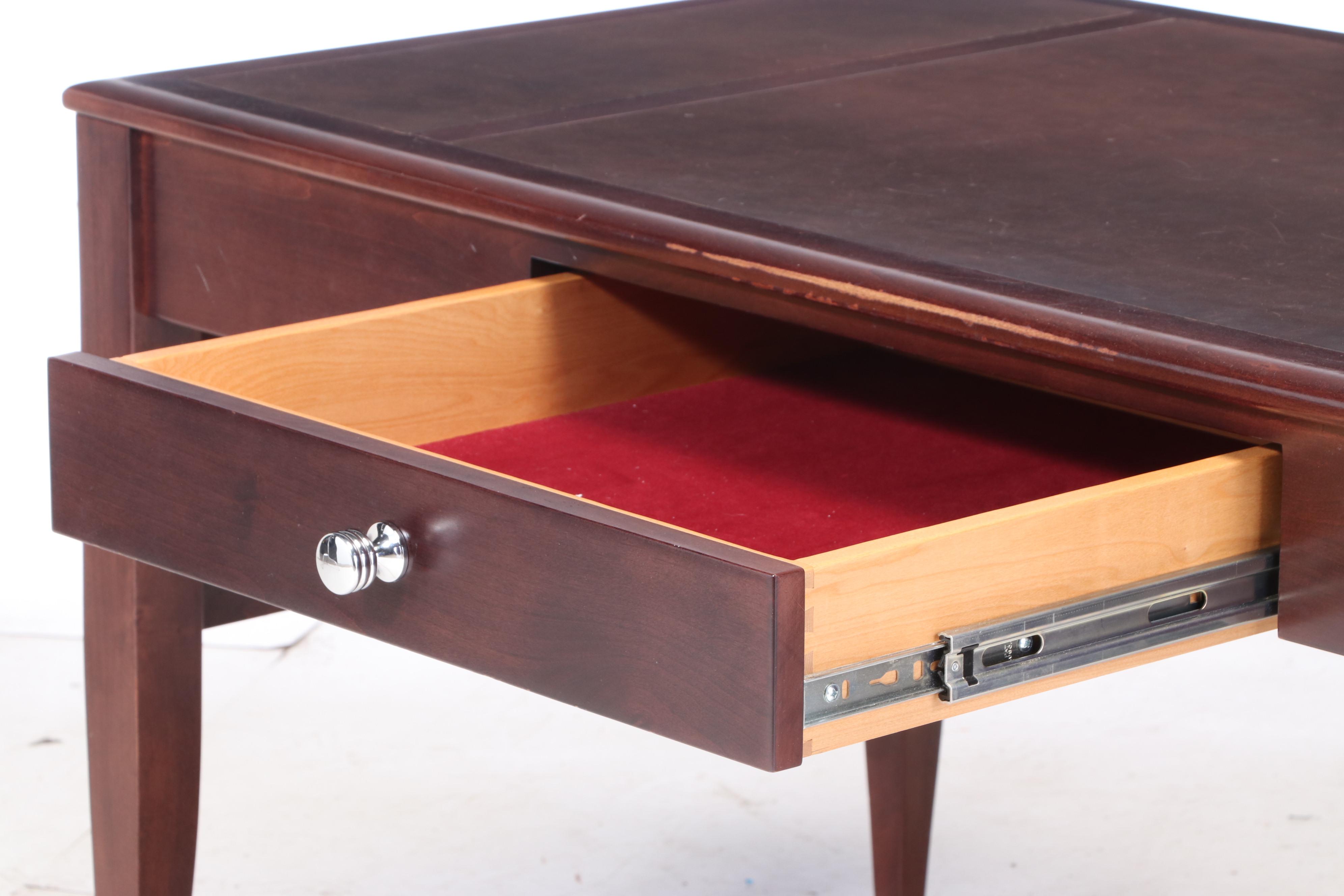 Mulholland Brothers Leather-Mounted and Mahogany-Stained Writing Table