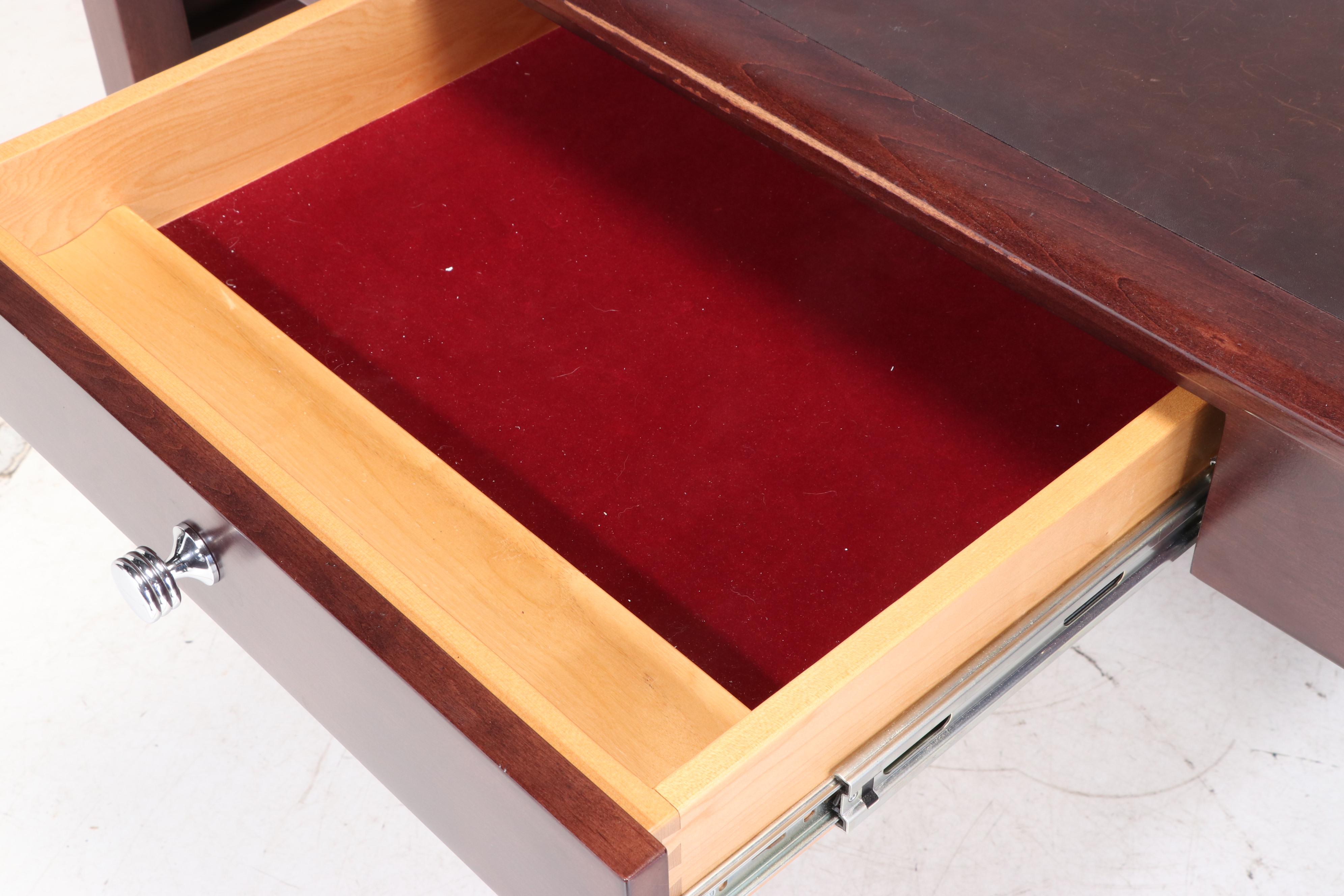 Mulholland Brothers Leather-Mounted and Mahogany-Stained Writing Table