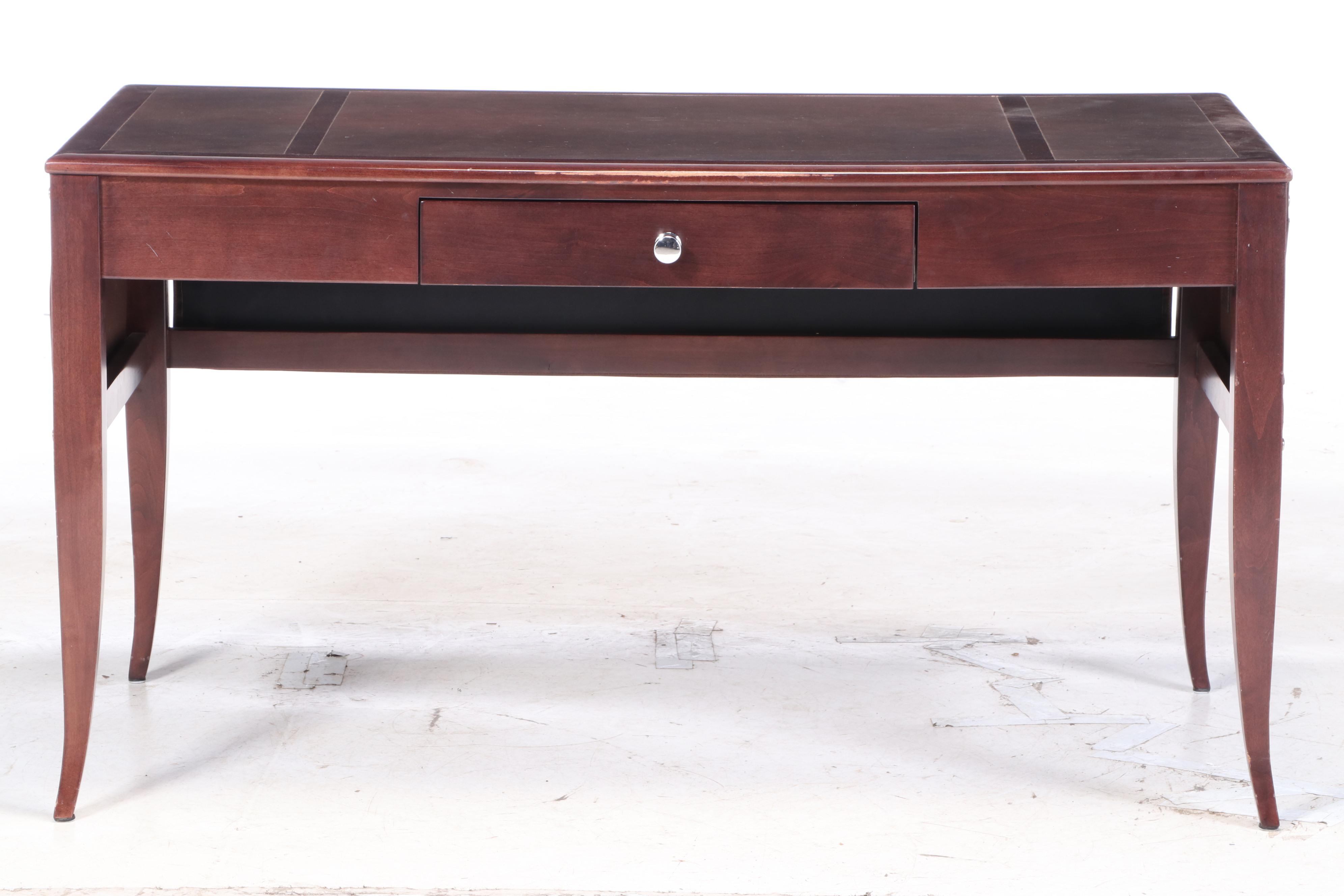 Mulholland Brothers Leather-Mounted and Mahogany-Stained Writing Table