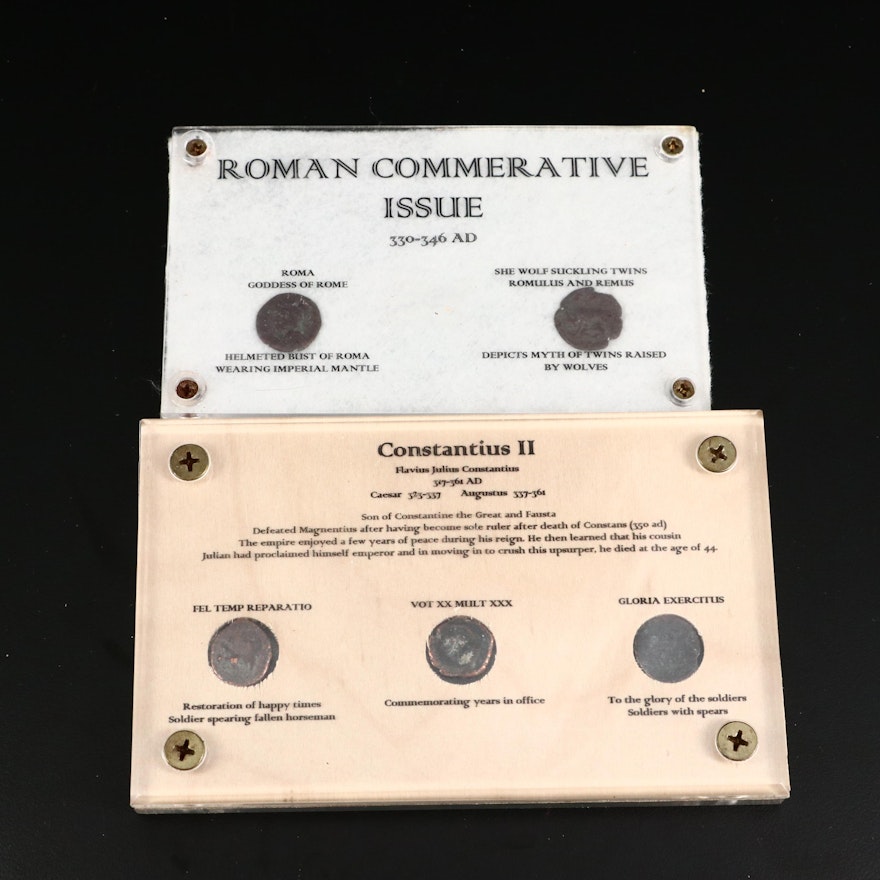 Constantius II Bronze Coins in Commemorative Cases